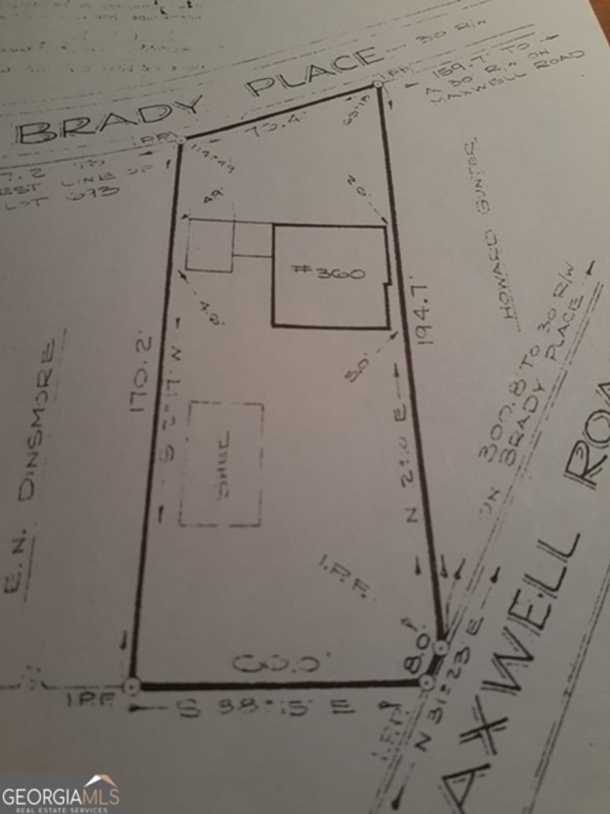 Prime Lot Opportunity Near Downtown Alpharetta - 360 Brady Place, Alpharetta, GA    Discover the perfect blend of location and potential with this exceptional lot at 360 Brady Place. Nestled just minutes from vibrant downtown Alpharetta, this property is currently zoned Agricultural (A1), offering flexibility for future development as a residential estate lot or a potential commercial site.    Enjoy the walkable lifestyle-just steps from Highway 9 and within easy reach of Alpharetta's top amenities including acclaimed restaurants, boutique retail shops, and the renowned Ameris Bank Amphitheatre. Whether you're envisioning a private residence or a business venture, this lot provides a rare opportunity in one of Metro Atlanta's most desirable and rapidly growing communities.    Key Features:    Prime location near downtown Alpharetta    Zoned Agricultural (A1) - potential residential or commercial use    Walkable to restaurants, retail, and entertainment    Easy access to Highway 9 and Ameris Bank Amphitheatre    Strong future development potential    Don't miss your chance to invest in Alpharetta's future with this ideally situated property.