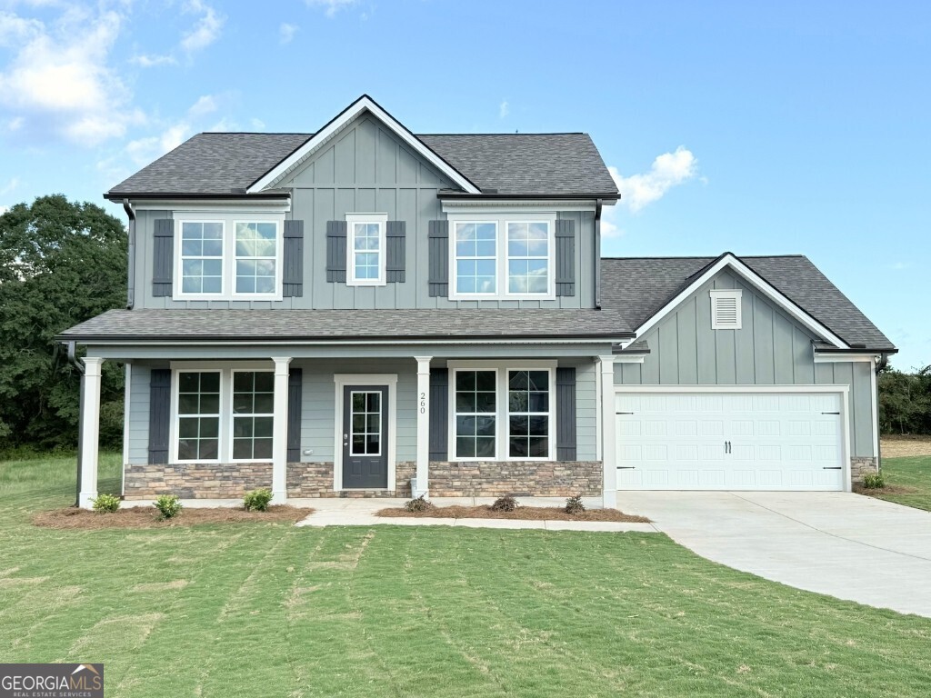 The Lakehurst plan built by My Home Communities! This beautiful 4-bed, 3-bath two-story home on 0.93 acres offers plenty of privacy in Winder within minutes to Athens and easy access to US-29! The main floor features an open-style kitchen overlooking the family room and breakfast area, with desirable features such as granite countertops, LVP throughout main, covered rear porch, stainless steel appliances, 36" soft-close cabinets, 9ft ceilings main, and more. Also, conveniently located on the main floor is a dining room, office, and secondary bedroom with a full bath. Upstairs, the primary suite boasts a double tray ceiling, dual vanity, garden tub with tile surround, tile shower, and large walk-in closet. The upper level also includes a laundry room, two generously sized secondary bedrooms, and a secondary full bath. Schedule an appointment for a showing today! Quick Move-In! Contact us TODAY to learn about our Rates Starting as Low as 1.99%* with use of Seller's Preferred Lender!