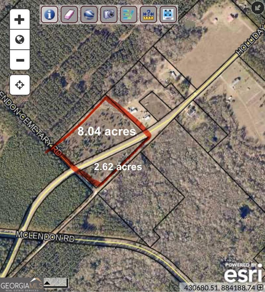 Non-restrictive 8.04 acres located south of Dublin off Hwy 19 with easy access to Interstate I16. The property is located on the corner of Holliday Road and McClendon Cemetery Road. This lot is a great location to build your dream home with room for future buildings and improvements. It can also be divided into smaller lots as a development project as well.
