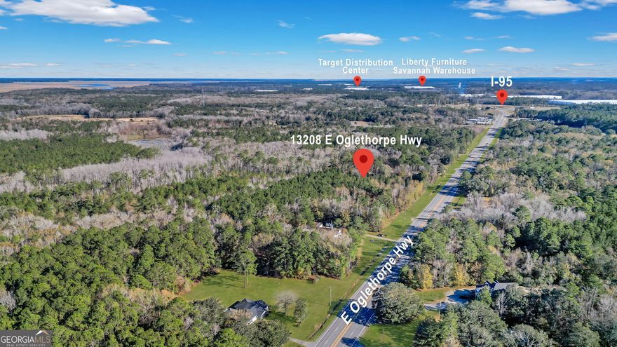 This listing is combination of three parcels 265002, 265003, and 265004, which made up total parcel 14.92 Acre. This large, well-proportioned tract offers over 500 feet of road frontage along the westbound lane of East Oglethorpe Highway (U.S. Highway 84). The property is strategically positioned: Less than a mile from Interstate 95 at Exit 76 Half a mile from Isle of Wight Road Just over a mile from substantial industrial development at the Tradeport Business Center Surrounded by significant existing and developing residential areas within a one-mile radius
