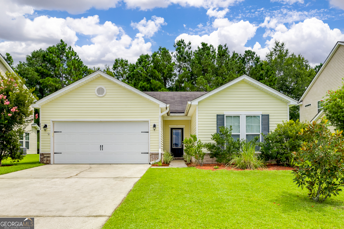 This one-story charmer has an open floor plan with plenty of natural light and a smart split-bedroom layout for extra privacy. The primary suite is oversized with a walk-in closet, and there's storage tucked all throughout the house-plus a separate laundry room that keeps things neat and tidy. Step out back to a peaceful, wooded yard and patio that's perfect for quiet mornings or weekend cookouts. You'll also love the neighborhood amenities-resort-style pool with slide and splash pad, tennis courts, fitness center, playground, and clubhouse. Everything you need is right here... just don't wait too long, because homes like this don't last!