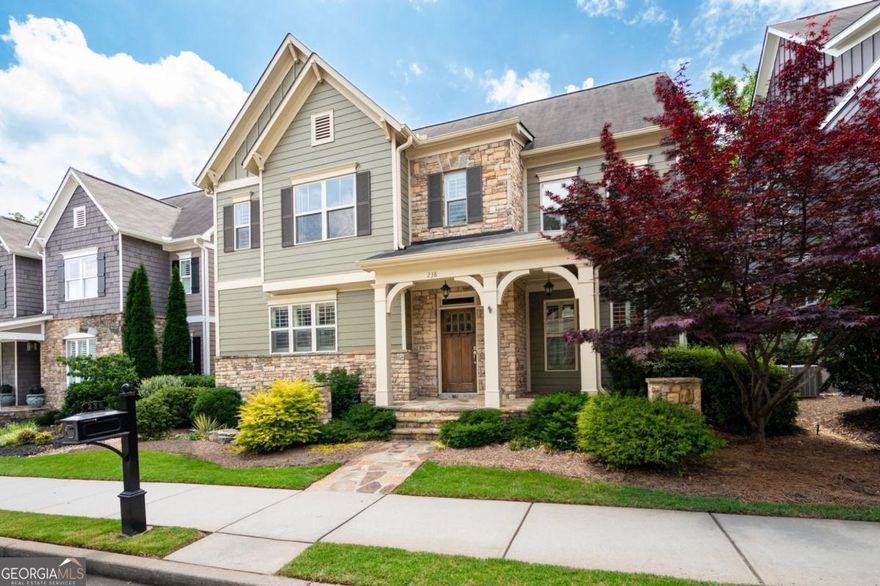 Discover refined living in the heart of Marietta! This impeccably maintained residence offers over 3,100 square feet of sophisticated design and luxurious comfort-just a short stroll to the vibrant Marietta Square, where fine dining, boutique shopping, live music, and seasonal festivals await.  From the moment you step inside, you're greeted by timeless hardwood floors and stunning architectural details. The gourmet kitchen is a chef's dream, featuring an oversized island, granite countertops, custom tile backsplash, stainless steel appliances, and a generous breakfast area that flows seamlessly into the elegant family room with built-in cabinetry and a cozy fireplace-perfect for entertaining.  Unwind on the screened-in porch with tile flooring and a ceiling fan, offering the ideal retreat for year-round relaxation. The main level also includes a formal dining room, an updated laundry room with custom cabinetry and a utility sink, and a stylish powder room.  Upstairs, the spacious primary suite is a true sanctuary with a spa-inspired bathroom, while three additional bedrooms and three full bathrooms provide ample space for guests or family. Thoughtful touches like plantation shutters, fresh interior paint, and brand-new carpet enhance the home's beauty and functionality.  The two-car garage offers convenient drop-down attic storage. Community amenities include a picturesque park with a gazebo, an outdoor fireplace, and a charming dog park. Experience luxury, comfort, and unbeatable walkability-schedule your private tour today and fall in love with everything this extraordinary home has to offer.