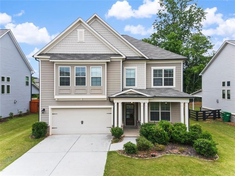 Come enjoy this gated amentity filled neighborhood! 4 bedroom, 3 bath home. 1st floor guest room with stand up shower. Granite kitchen with stainless steel appliances. 3 bedrooms upstairs with 2 baths. Master retreat with soaking tub and double vanities. Flex room at the top of the stairs would make a great media area or homework station. 2nd flooor laundry with washer and dryer. Covered back patio. Swim, tennis and playground make this a wonderful place to call home!