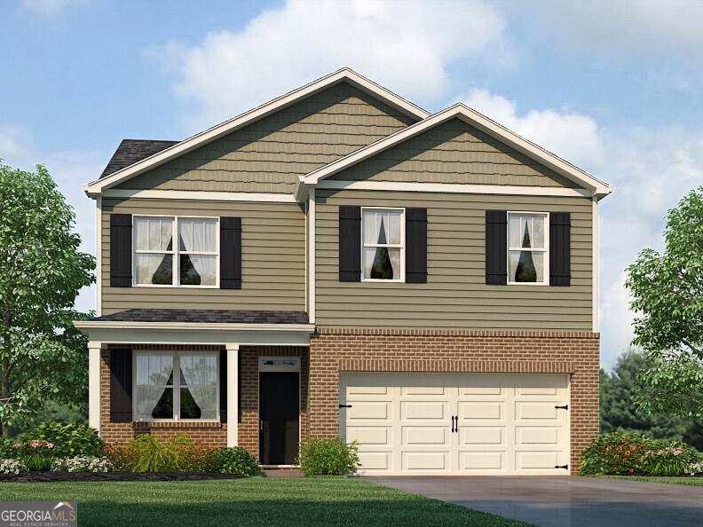 8223 Coldstream Drive, in Fairburn, GA is one of our two-story homes available in the desirable Oaks at Cedar Grove community. This Belhaven floorplan is well designed with 4 bedrooms and 2.5 bathrooms in the 1,991 square feet. From the quaint front porch, the front foyer opens directly to a flex room that can be used as an office space or dining room to gather with family and friends. As you make your way through the front hallway, you will pass a powder room directly across from the staircase. Relax and unwind in the large, open concept great room. The great room flows easily into the beautiful kitchen that boasts granite countertops, stainless-steel appliances, and finely crafted cabinets. Up the stairs you'll run directly into the laundry room. To the right is the spacious primary suite bedroom. Homeowners can enjoy the luxury bathroom with dual vanity and a large walk-in closet. 3 additional bedrooms and a dual vanity bathroom make up the rest of the second floor. Our team at Oaks at Cedar Grove are ready to help you make 8223 Coldstream Drive your home!