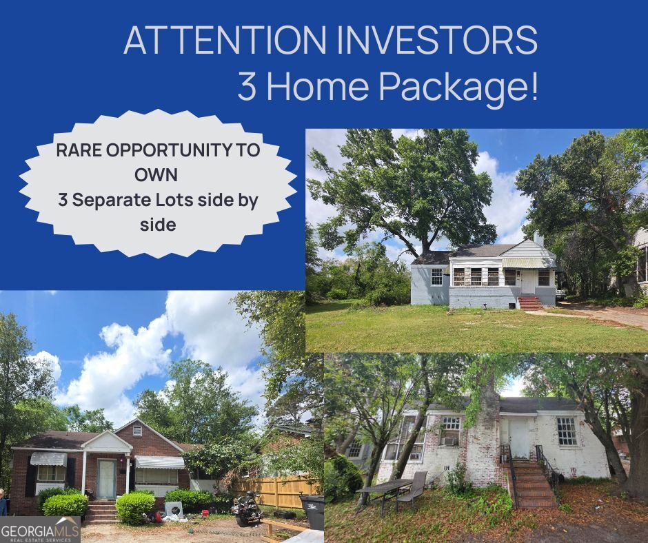 Investor's Dream or Family Haven - Three Properties, One Sale! For only $369,000! Opportunity knocks in Augusta, GA! This unique offering includes three properties-1433, 1435, and 1437 Troupe Street-all in need of complete renovation, making them ideal for investors or families looking to live side by side. Located in a prime area, these homes are close to Augusta University Medical Center, Doctors Hospital, and Piedmont Augusta Hospital, ensuring top-tier healthcare access2. For those in the medical field or pursuing education, the Medical College of Georgia at Augusta University is just a short drive away. Golf enthusiasts will appreciate the proximity to West Lake Country Club and other PGA-recognized courses, offering world-class golfing experiences. Whether you're looking to flip, rent, or create a multi-family living space, this package deal is a rare find. Don't miss out on this high-potential investment in a sought-after location! Interested? Let's talk!