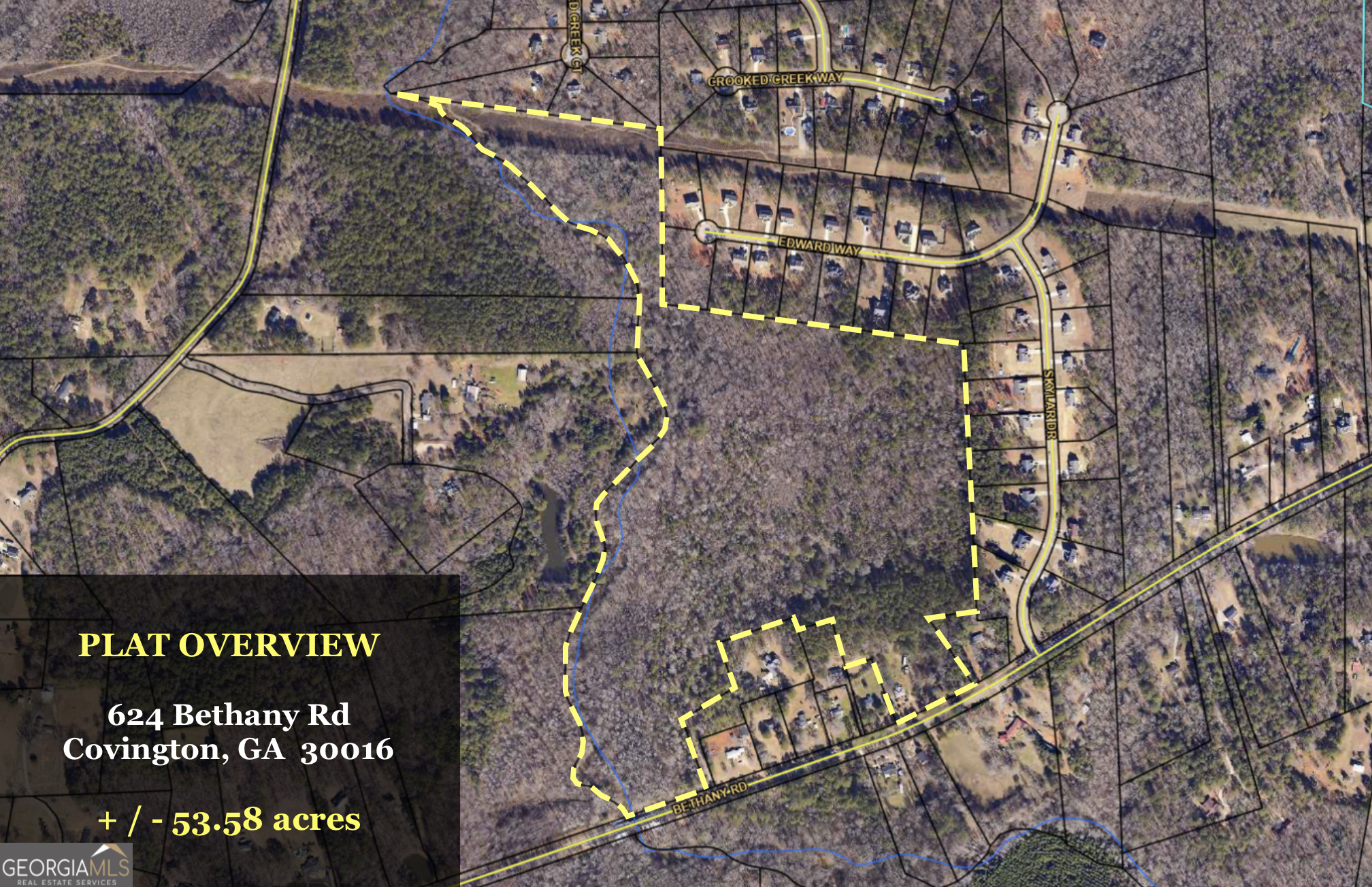 BRING ALL OFFERS! Check out this rare opportunity to purchase over 53+ private acres in Newton County. This property boarders Snapping Shoals Creek on the West side of the parcel. There is also an older home on the property that is in need a major repairs or demolition. The majority of this land is wooded and private. There is estimated 725+ ft of total road frontage. There are a lot opportunities with this land. It can potentially be subdivided and build up to 3-4 more homes. It is currently zoned RE, rural estate residential. Call or Text for more information today or to schedule a private tour. No Trespassing. You must have a scheduled appointment to view the property. BRING ALL OFFERS!