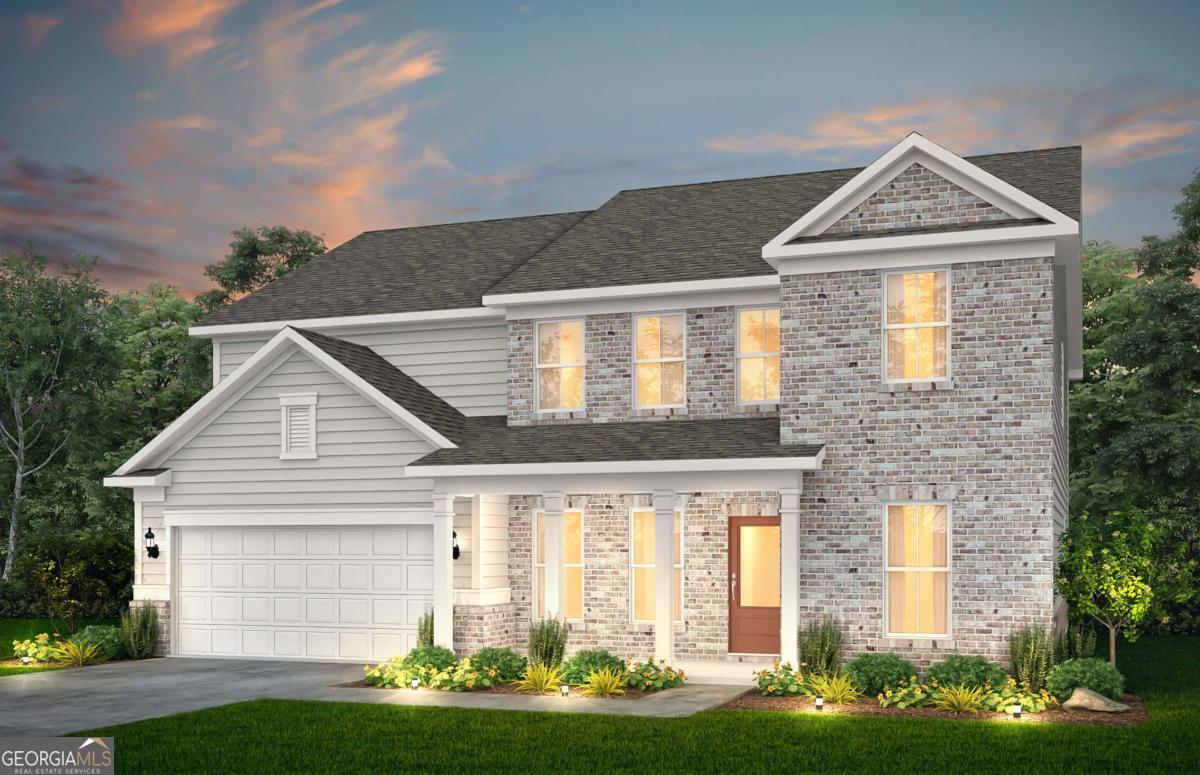 Welcome to The Frazier-where thoughtful design meets luxurious comfort. This bright, open floorplan offers abundant space for entertaining, recreation, and relaxation. Nestled on an oversized, private wooded homesite with a beautiful brick exterior, this home features the elegant Luxe Warmth Design Package for a cozy yet refined atmosphere. The main level includes a guest bedroom and a versatile flex space, while the gourmet kitchen shines with quartz countertops and built-in appliances. Upstairs, enjoy an additional loft perfect for a media room, play area, or second living space. The Frazier is the ideal blend of style, space, and serenity. **Photos are of model home representation. **