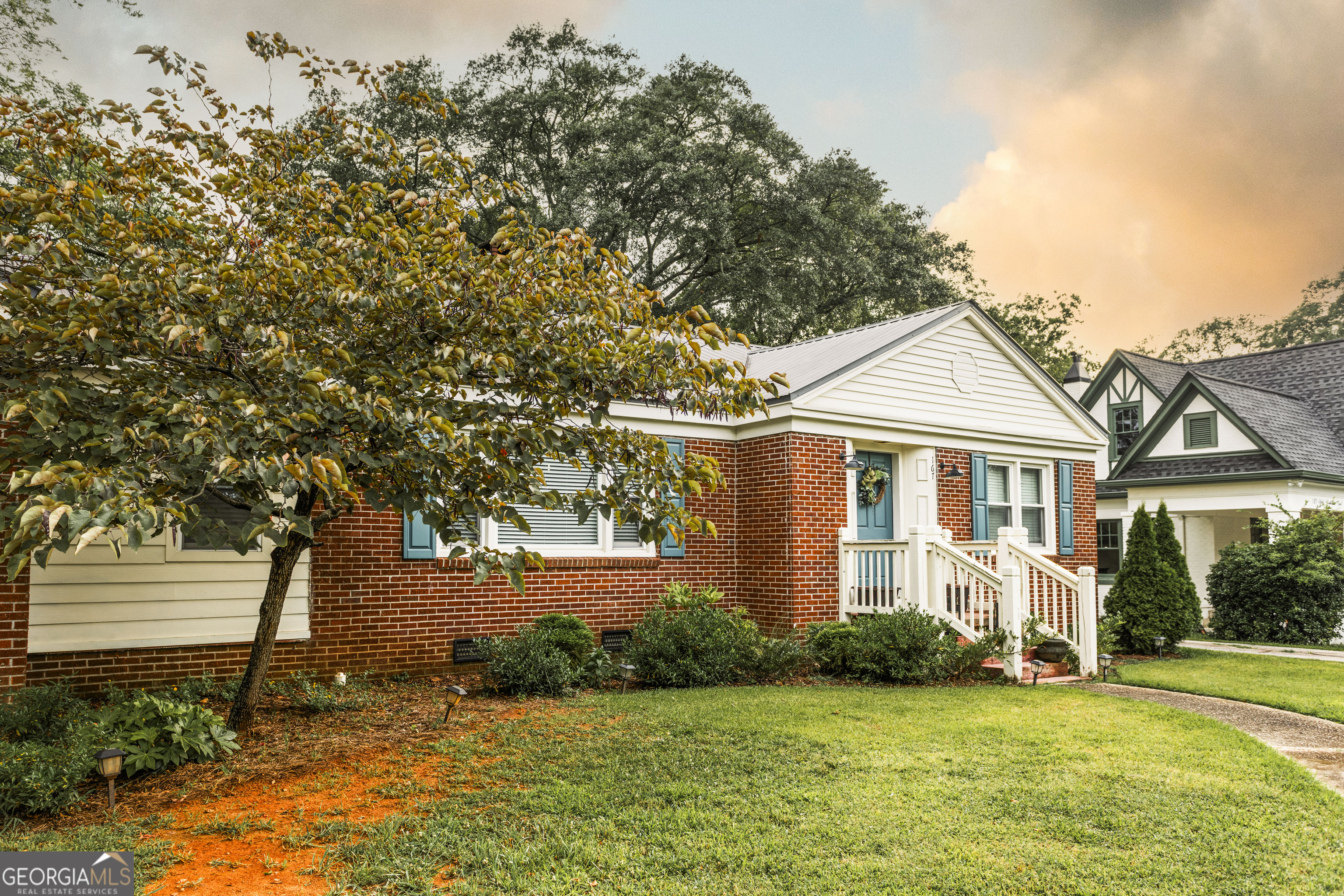 167 W Hightower Trail is the brick cottage you have been looking for! Walking distance to Downtown, the post office, the park and schools. You cannot be this location! The home features two bedrooms and two full bathrooms with a flex space that could be used for whatever you may need. The home has been updated but still maintains charm throughout. A large backyard with mature trees perfect for your pets (and YOU) to enjoy. Schedule your showing to see this home today!