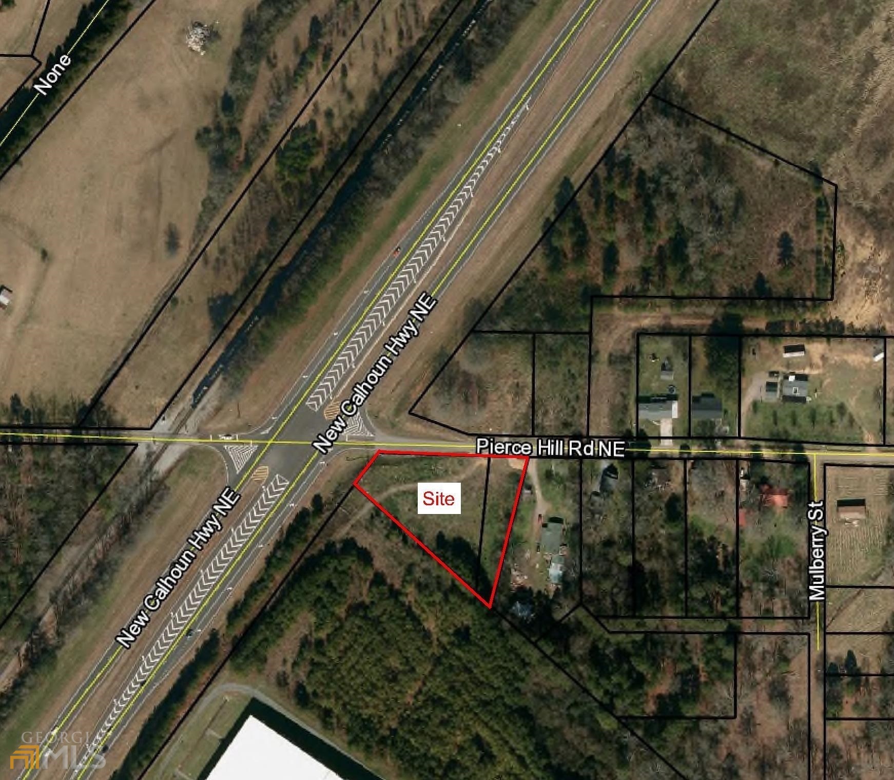1.17 acre commercial lot located on the corner of Highway 53 and Pierce Hill Rd. Excellent visibility on Hwy 53 with approximately 200' of road frontage on Pierce Hill Rd. Less than 2 miles from Hwy 140 which leads to Adairsville and I-75. Currently zoned CC (Community Commercial) but could potentially be zoned to LI (Light Industrial) for warehouse use. Buyer to verify zoning and utilities.