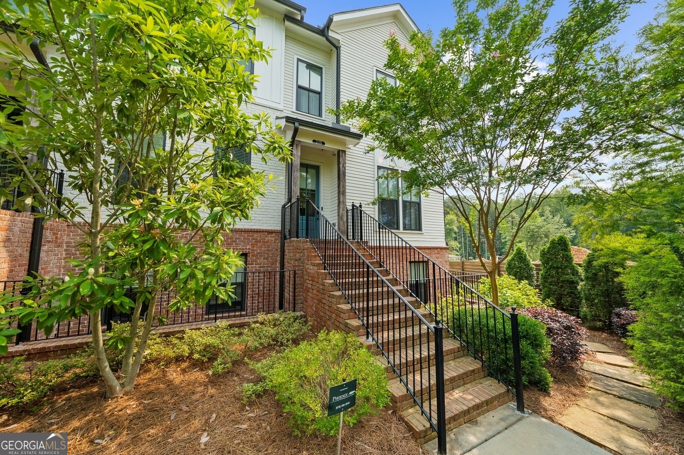 Stunning end unit located in highly sought after Chelsea Walk in the heart of Downtown Alpharetta! Featuring 3br 3.5ba, elevator servicing all 3 levels, designer kitchen with top of the line appliances, quartz countertops, oversized island and breakfast bar. Open floor plan concept continues to the living room with fire & ice gas fireplace, formal dining, full custom bar with wine chiller and custom cabinetry, a sunroom/flex space overflowing with natural light, powder room and large grilling deck. Secondary level offers an expansive primary suite with a spa-like bathroom with massive frameless glass walk-in shower with rain head and handheld wand, walkin California custom closet builtins. Spacious ensuite guest bedroom and full laundry room. Terrace level offers additional bedroom with a full bathroom leading out to a two car garage with ample storage. This gated community offers a neighborhood dog park, pocket parking and overflow guest parking with plenty of green space. Walking and biking trails directly behind the neighborhood.