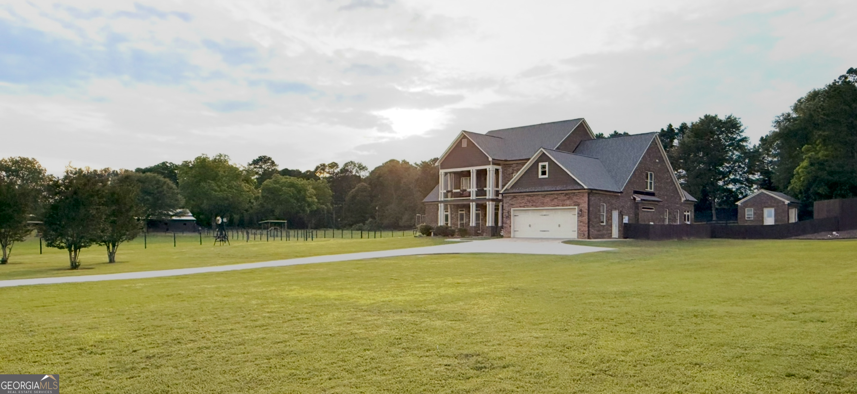 Stunning, craftsman style home located on 6 acres! Perfect mini-Equestrian estate. Home features 4699 sq. feet with 5 bedrooms/4 bathrooms plus an office, bonus room/rec room, media room/home theater, and an extended patio with a covered seating area. Oversized owner's suite plus additional guest bedroom on main level. Inground, heated, salt-water pool w/tanning ledge. The finished pool house with air is large enough to host outdoor parties. 30x50 enclosed barn with concrete slap and 6 total stalls (2 of the 6 stalls are utilized as a tack room and extra parking for lawn equipment) is large enough for RV parking and has fans, lights, water, and 220V charging hook-up. 3 gated pastures including 1 pasture with a covered play are for goats and small barn for smaller animals. Estate fencing with electric security gates on the driveway. Private lot. This home is extremely well maintained and has so much to offer. Freshly painted on the inside. Too many extras and upgrades to list here so ask your agent to provide the features sheet for you to review. Don't miss your chance to own this little piece of paradise.