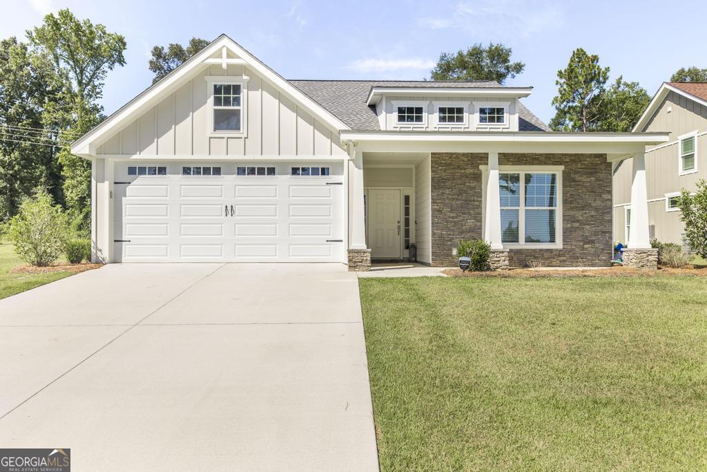 Look no further than this beautiful craftsman style architecture with modern updates & amenities. Want new without the hassle of building? This gorgeous pristine condition home is it! Downstairs you will find 3 bedrooms and 2 1/2 baths. Laundry room has plenty of cabinets and sink. As you go upstairs you will find a sitting area along with a 4th bedroom and full bath. This stunning home has wonderful features that include: an open floorplan, quartz counters and custom cabinetry, stainless steal appliances, large kitchen island, tiled showers, crown molding throughout entire home, Luxury LVP flooring throughout, tankless water heater, wonderful screened in back porch as well as a patio perfect for your grilling needs, and a fenced in backyard. Residents have full use of all amenities including swimming pool, renting out Clubhouse for events, gym, putting green, fire pit, stocked ponds for fishing, garden area for planting vegetables, playground, walking trails, and weekly yard maintenance all included in HOA dues. Located in town in Moore Station Subdivision close to shopping and restaurants. Call today before this one is gone!! BE CAREFUL OF SCAMMERS!! THIS HOME IS NOT FOR RENT!!