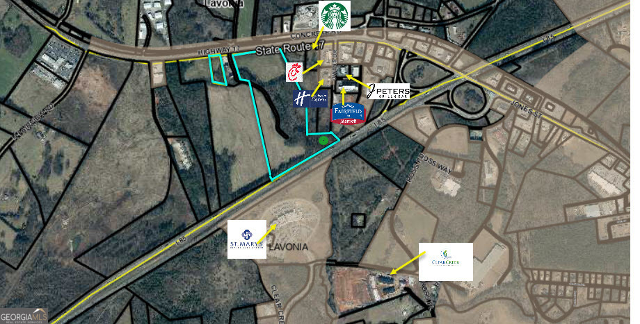 TBD - and you determine it. Excellent regional truck stop opportunity with large truck laydown space. Or maybe housing development with frontage shopping. This is an example of a prime blank slate. Situated with visibility from I-85, just across the interstate from St. Mary's hospital. One retail operation has shown interest in the northernmost side of frontage leaving southernmost side and 27 or so acres with sewer.