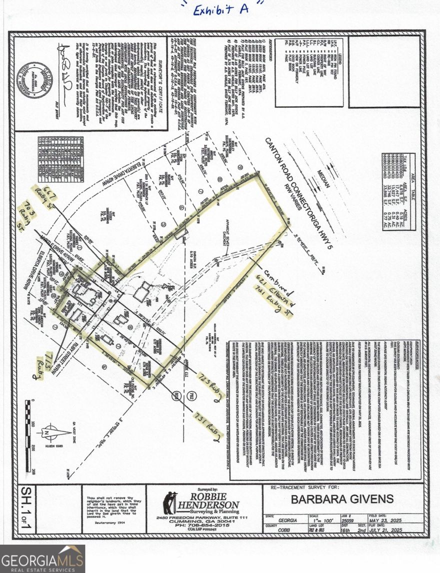 Rare East Cobb Assemblage! This unique opportunity includes 7 contiguous parcels totaling approximately 8.06 acres just off the Canton Road Connector in Marietta. Currently zoned R-30 with 5 existing homes (1930s-1950s), the property offers strong potential for redevelopment as residential or commercial. Large tracts of this scale are exceptionally scarce in East Cobb, making this a truly rare find. With direct access to Canton Road Connector, Highway 5, I-75, and I-575, the property enjoys a prime location surrounded by residential neighborhoods, light industrial facilities, office parks, and retail. Investors, builders, and developers will appreciate the flexibility of the site: whether for residential subdivision, RA-5 townhome community, or higher density RM-8/RM-12 apartments with rezoning, or even commercial and light industrial development. Proximity to Town Center Mall, Wellstar Kennestone Hospital, and major employment and retail nodes makes this an ideal site for future growth. Whether you are an investor seeking long-term upside, a builder ready to create a new community, or a commercial developer envisioning retail, office, medical, or mixed-use, this tract offers limitless potential. This assemblage represents one of the few remaining opportunities to secure large contiguous acreage in a high-demand East Cobb corridor.
