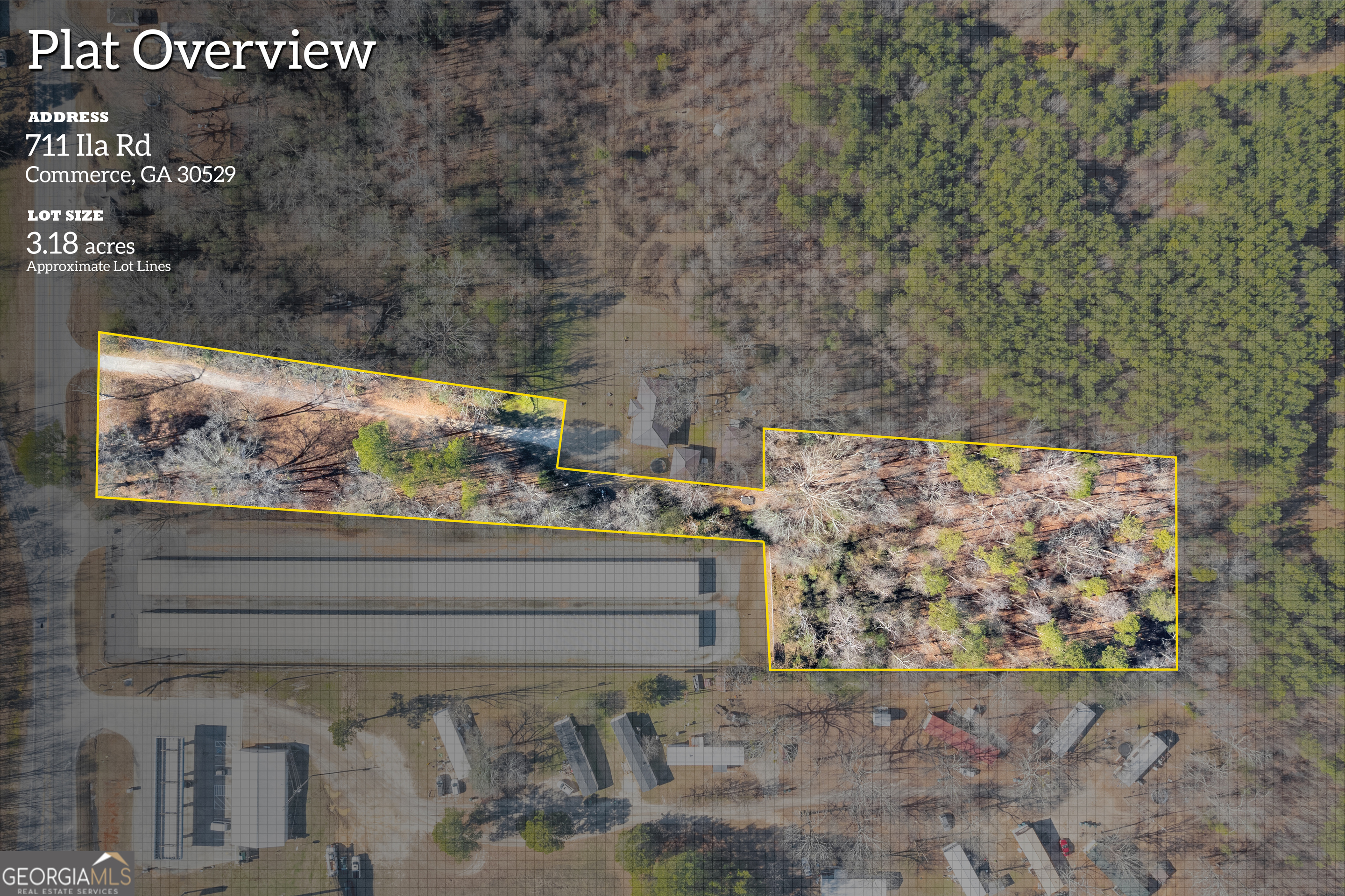3 parcels being sold together located in Commerce City Limits. This amazing location has commercial potential. 3+/- Acres combined. Includes parcel 010 008B, 010 008H, and 010 008G. Located on Hwy 98 and walking distance to 441. No disclosures, sold as is. Enter structure on property at own risk. Structure/shed holds little to no value. Bring us an offer! Do not block driveway to home next door.
