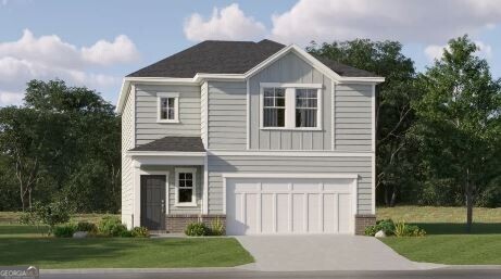 This new two-story home delivers modern comfort with ample room to grow and entertain. Upon entry is a double-height foyer that flows to a spacious open-concept main living area with direct access to a rear patio. The second level is occupied by a large loft for additional shared living space and all four bedrooms, including the private owner's suite with a full-sized bathroom. A two-car garage completes the home. Prices, dimensions and features may vary and are subject to change. Photos are for illustrative purposes only.