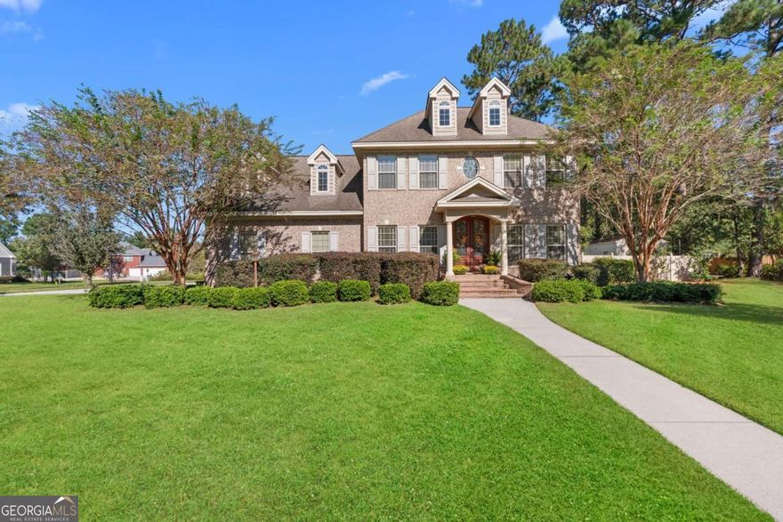 Stunning luxury custom home situated on a lovely corner lot, this home blends luxury, privacy and convenience to shopping and dining.  Open concept, foyer, formal living and dining, fireplace.  Beautiful kitchen, stainless appliances, granite counter tops, lovely cabinets, pantry, breakfast bar and also a breakfast area overlooking the peacefully fenced back yard and large covered back patio.  Primary bedroom includes large walk-in closet, double vanity, separate shower and soaking tub.  Two guest bedroom and bath.  Large family room, could be 4th bedroom, exercise room or office. Two car side entry garage. plus a third garage for a golf cart or storage.  This beautiful community features resort style amenities, 18 hole golf course, bistro, swimming pool, tennis courts and more.