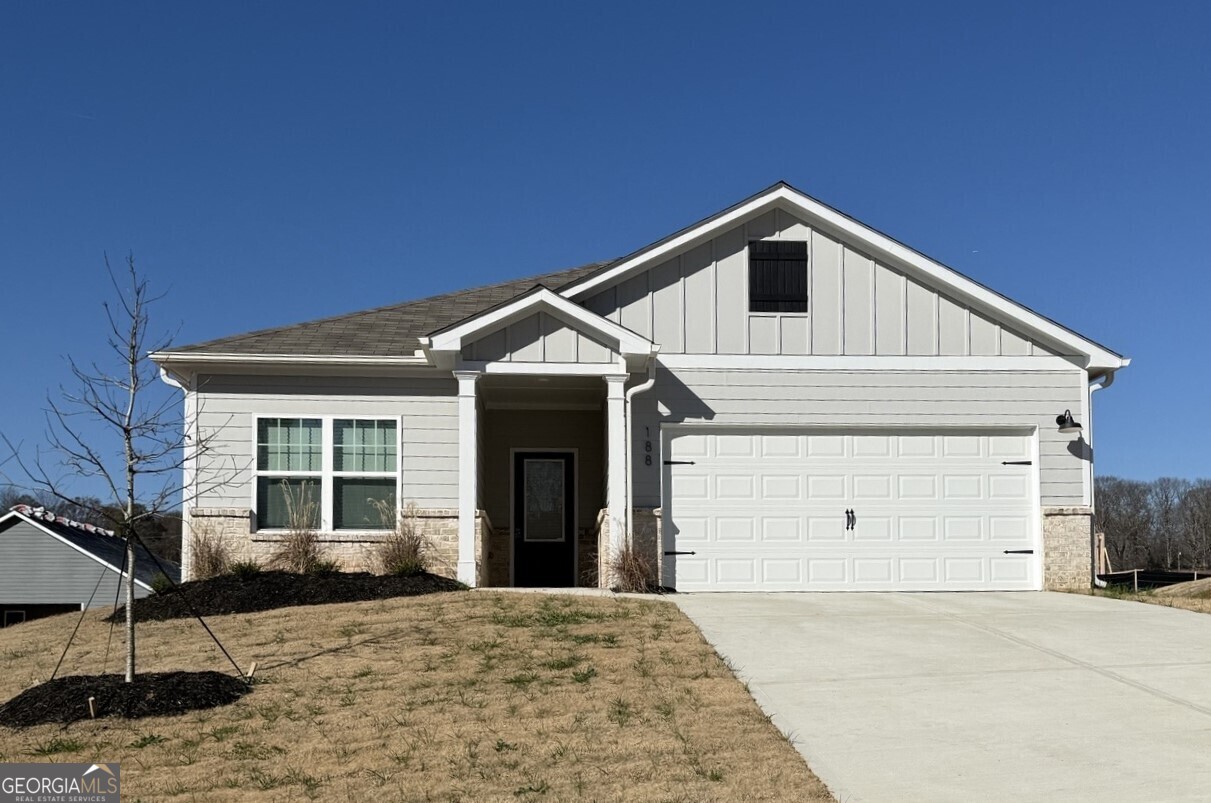 Welcome to the Blanco - Where Comfort Meets Sophistication Nestled in the highly sought-after Lake Preserve at Jackson Trail, the Blanco floor plan by LGI Homes offers the perfect blend of modern luxury, functionality, and energy-efficient design. This single-story, 3-bedroom, 2-bathroom home is thoughtfully designed with open-concept living and upscale finishes that make everyday living feel extraordinary. Step into an expansive layout that's tailor-made for entertaining. The heart of the home is the chef-ready kitchen, boasting gleaming granite countertops, a full suite of energy-efficient Whirlpool appliances, rich upper-wood cabinetry adorned with crown molding, and an oversized island perfect for casual dining or entertaining. A walk-in pantry provides generous storage, while the CompleteHomeTM package delivers high-end upgrades throughout, including recessed LED lighting, a programmable thermostat, USB-compatible outlets, and a Wi-Fi-enabled garage door opener. Unwind in your private master retreat, thoughtfully positioned for peace and privacy. Enjoy a spacious en-suite bathroom with dual vanities, a combination soaking tub and shower, a linen closet, and an impressive walk-in closet filled with natural light. Step outside to your covered back patio, ideal for relaxing with a morning coffee or hosting weekend gatherings. Highlights of the Blanco Floor Plan: 3 spacious bedrooms / 2 full baths Open-concept living with chef-inspired kitchen Covered patio for outdoor entertaining Secluded master suite with large walk-in closet Granite countertops & designer cabinetry with crown molding Energy-efficient Whirlpool kitchen appliances LGI's signature CompleteHomeTM interior upgrades Community Features at Lake Preserve at Jackson Trail: Children's playgrounds BBQ grills and picnic areas Scenic pond views Convenient access to local dining and shopping Whether you're entertaining guests or enjoying a quiet evening at home, the Blanco offers elevated living in a serene community setting. Schedule your private tour today and see why the Blanco is more than a floor plan-it's a place to call home.