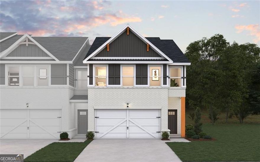 Welcome to the Monterey, a beautifully designed townhome offering both comfort and style. Enjoy the convenience of a two-car garage and an inviting open-concept layout where the living room seamlessly connects to the kitchen, creating the perfect space for entertaining or relaxing. A half bath and covered patio complete the first floor for added functionality. Upstairs, the laundry room is thoughtfully located near all bedrooms for ease. Three secondary bedrooms share a full bathroom on one side, while the spacious primary suite is set apart, featuring a luxurious retreat-style bathroom with a stand-alone tub, LED mirrors, and a large walk-in closet for your ultimate comfort.