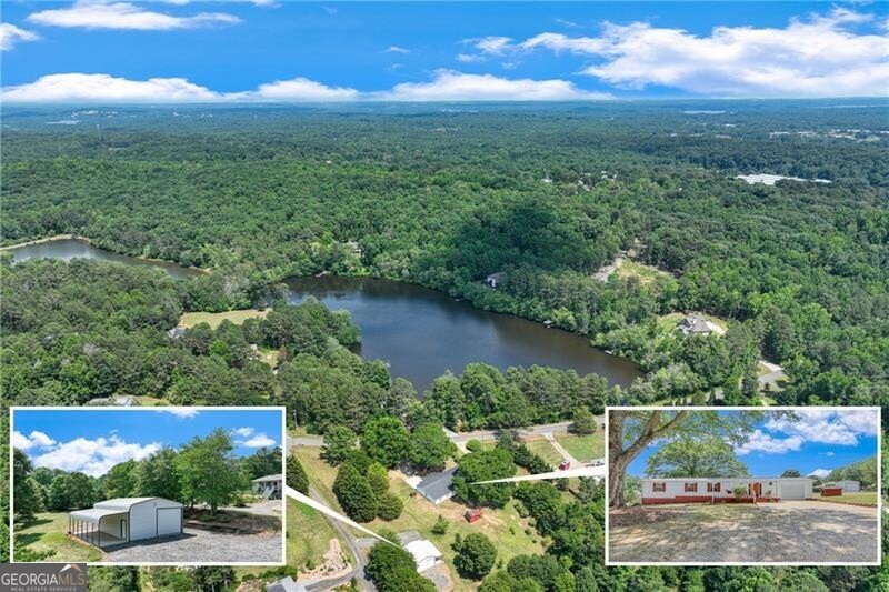 What a peaceful retreat nestled on 1.94 acres of serene North Forsyth County land, this meticulously maintained ranch-style home is surrounded by towering old-growth hardwood trees, creating a private oasis. For those with a passion for outdoor adventure, you'll appreciate the 30x24 outbuilding designed for boat and RV storage, complete with roll-up doors at both ends for easy access. Also there's a 10x30 shed that runs alongside the outbuilding for additional equipment/vehicle storage.  Imagine the convenience of storing your vehicles and equipment right on your property! Inside, there's a cozy family room featuring a wood-burning stove, perfect for chilly mornings and evenings. Enjoy tranquil views of the yard from the screened porch, where a majestic hardwood tree and open fields create a picturesque backdrop with the red outbuilding.  The primary suite is a haven of comfort, offering an adjacent sitting room or study, ideal for relaxation or productive work-from-home days. Additional highlights include a convenient laundry room with built-in shelving and a spacious workshop behind the attached garage, ideal for hobbyists or artists seeking a creative space. Located conveniently near Gainesville, Dawsonville, and Cumming, and with easy access to GA 400, commuting to Atlanta is a breeze. Plus, enjoy seasonal lake views from the front of the home.  Don't miss the opportunity to make this tranquil retreat your own - schedule your showing today and experience the peaceful lifestyle awaiting you in Dawsonville!