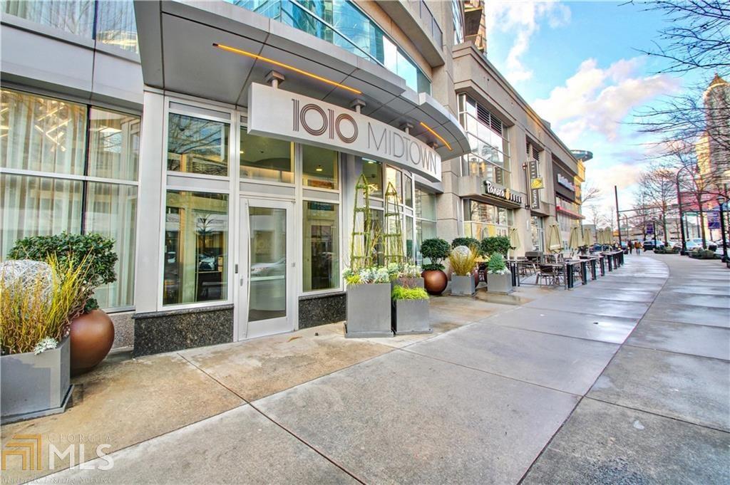 WOW! Enjoy a glass of wine on your balcony watching the sun set over Atlanta. Gorgeous open floor plan, floor to ceiling windows, hardwood floors in all rooms. Bosh appliances complete the ultra chic kitchen w granite island. King sized bedroom has 2 LG closets. This elegant condo can be sold totally furnished w existing almost-new furniture & TV. You’ll love living in the heart of Midtown, a block from The Park, Beltline, FAB restaurants, pubs + Marta trains. Life at 1010 includes resort style pool, gardens, LG fitness center, 24/7 Concierge, covered secure parking spot #655 on 7th floor. Fantastic lifestyle in 1010!