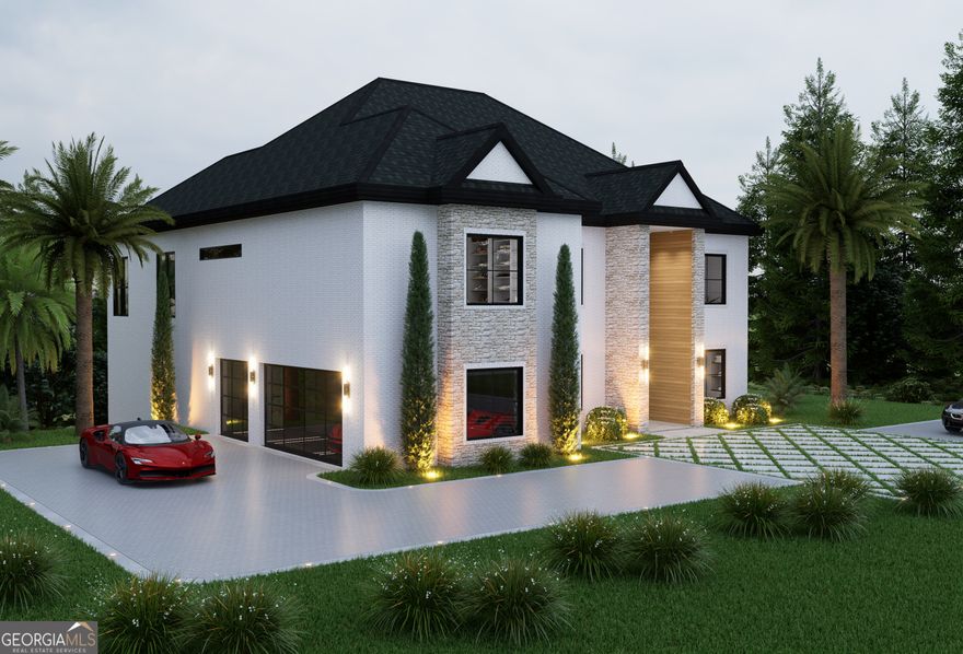 Exquisite 5BR/5.5BA Junior Suite Home by SamKins Construction in La Maison Estates    This stunning 5-bedroom, 5 1/2-bathroom home by SamKins Construction is one of three custom plans available in the exclusive La Maison Estates. Located just minutes from Atlanta International Airport, Pinewood & Metro Studios, and Downtown Atlanta, this 4-sided brick & stone beauty offers unparalleled luxury.    Upon entry, you'll be greeted by a grand 2-story foyer with a statement chandelier and custom trim. The spacious formal dining room leads to a private office/study with glass walls-perfect for working from home. The open-concept living space features hardwood floors throughout, including a 20' double tray ceiling family room with a contemporary fireplace. The chef's kitchen boasts quartz countertops, a waterfall island, and a walk-in pantry.    Upstairs, the owner's suite includes a 10' double tray ceiling, sitting lounge, and private balcony. The spa-inspired bath features a frameless walk-in shower, free-standing tub, and a 256 sq. ft. walk-in closet. Secondary bedrooms are all ensuite with frameless glass showers.    Enjoy the extra-large covered deck and a professionally landscaped backyard. A private driveway leads to a 3-car garage with ample guest parking.    With up to $15,000 in closing costs through the preferred lender, don't miss your chance to own this luxurious home. Contact us today to schedule a tour!