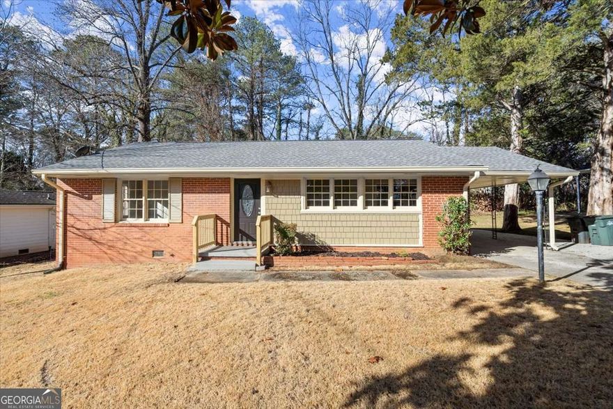 You will love this move-in ready 4-sided brick ranch situated in a key Marietta location. Welcome home to the newly painted interior, newer hardwood flooring throughout, new HVAC system, new lighting fixtures, updated kitchen and new roof.  Cook your favorite meals in the light and bright kitchen with stainless appliances with a new stove and dishwasher. Enjoy your favorite outdoor activities in the flat backyard. Getaway to the primary and secondary bedrooms with new lighting and flooring. No HOA, the convenient location with easy access to I-75, downtown Atlanta, public transportation, Truist park, shopping and restaurants complete the attributes that make this your must have home.