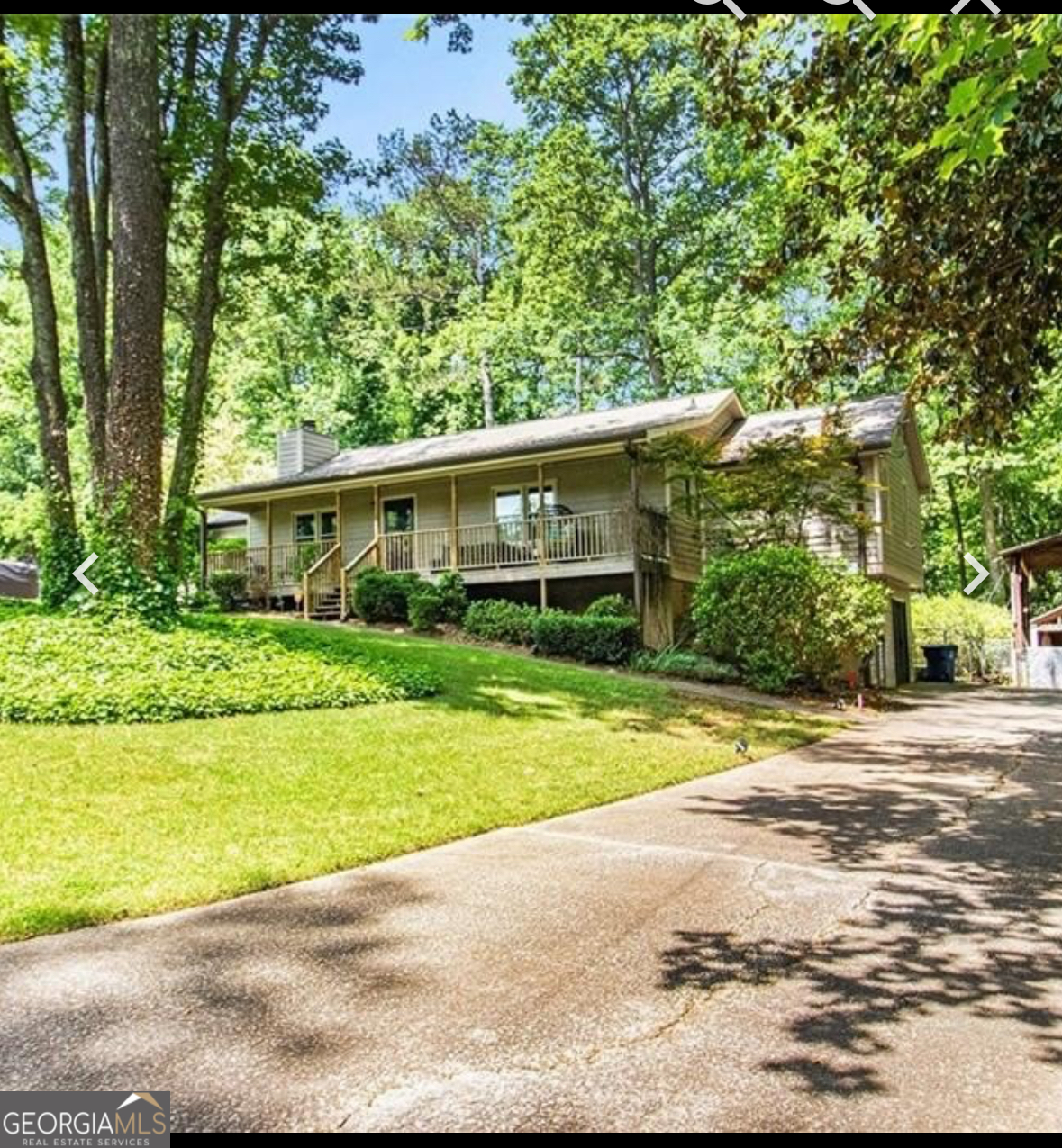 Treeline Retreat! Nestled on a private 1-acre lot, this spacious 5BR/2BA home offers over 3,000 sq ft of living space with NO HOA! Main level features 3BR/2BA. Finished basement includes 2BR, a workout room, and plumbing for an additional full bath-perfect for in-law suite or future rental. Recent upgrades: Roof, siding, and gutters (3 yrs), hot water heater (1 yr), upgraded floors (3 yrs), energy-efficient attic fan. Kitchen includes stove (3 yrs), dishwasher, and refrigerator (1 yr, stays). Washer/dryer included. Unfinished garage space is ideal for future ADU or Airbnb. Located just 5 min from I-20 & Arbor Place Mall. 100% Financing Available!