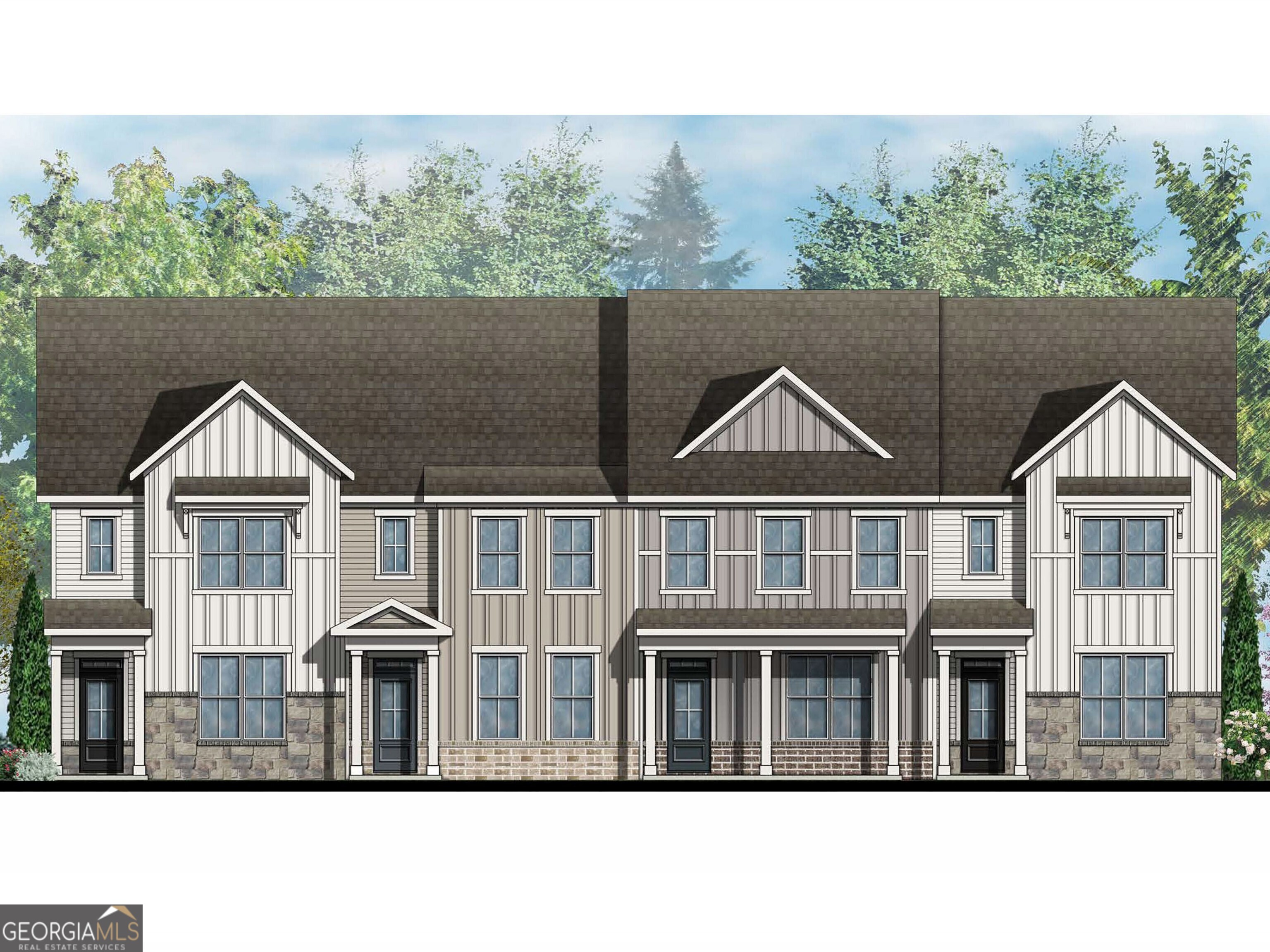Welcome to 6749 Leigh Street in Waypoint, Flowery Branch's hottest new community conveniently located near I-985, Lake Lanier Islands Resort, Chateau Elan Winery and the Mall of Georgia. Offering the perfect blend of convenience, functionality and lifestyle, this stunning Amesbury floor plan town home has 3 bedrooms, 2.5 bathrooms with a 2 car rear entry garage. The open concept design includes a spacious family room that flows seamlessly into a dining room and gourmet kitchen which includes stainless steel appliances, white shaker-style cabinetry, white quartz counter tops, subway tile back splash and a center island. A half bathroom and access to the 2 car garage are situated off the kitchen. Upstairs, the primary suite includes a luxurious en suite bathroom and huge walk-in closets. On the opposite side of the floor, you'll find two secondary bedrooms, a laundry room and an additional full bathroom Don't miss your chance to own this beautiful home at 6749 Leigh Street.