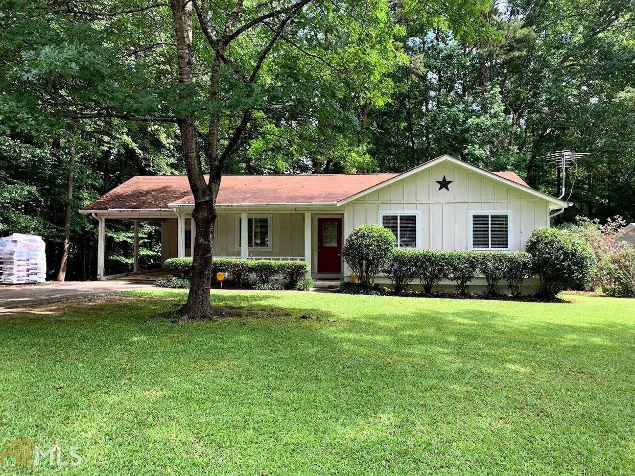 Avail approx July 8th. Call office to see please. Smaller but super nice ranch home in fantastic area of PTC. Hardwood type floors, lots of kitchen cabinets, appliances include ref, gas stove & DW & a washer/ dryer combo. Vaulted greatroom + 3 bedrooms & 2 baths. Wonderful cul-de-sac lot with privacy & great neighborhood playground. Central PTC location with easy access to great shopping, recreation activities, cart paths & more! Please note schools are correct - Oak Grove, Rising Star & Stars Mill High - excellent schools! New roof going in next week or two. Also will have new interior paint & new refrigerator. Agents please call or text agents for LB code & showing appt.