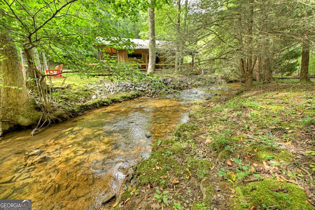 Discover the romance of creekside living in this fully furnished Blue Ridge bungalow, where the soothing sounds of rushing water create an idyllic backdrop for relaxation. Thoughtfully designed for both comfort and charm, the property offers a fire pit lounge beneath the stars, a screened porch perfect for morning coffee or evening wine, and covered parking enhanced by a wired spot for a TESLA charger. Inside, a bright and inviting open plan features a welcoming living area, well-appointed kitchen, two bedrooms, and 1.5 baths, all supported by a recently installed HVAC system for modern efficiency. Just minutes from Downtown Blue Ridge, Lake Blue Ridge, the Toccoa River, and the Aska Adventure Area, this retreat balances romance and recreation with ease. Whether cherished as a private sanctuary or utilized as a lucrative short-term rental investment, this turnkey property captures the essence of North Georgia living - blending natural beauty, modern updates, and effortless convenience.