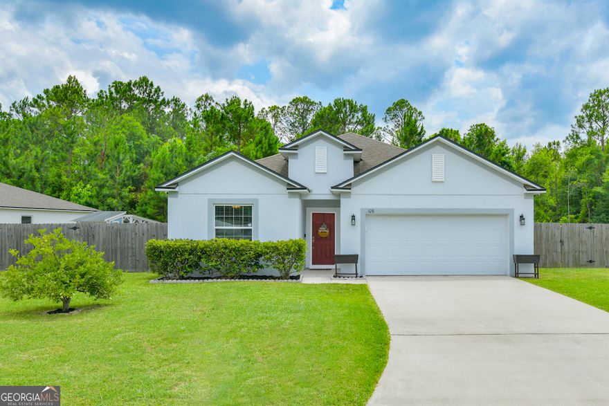 Immaculate, spacious, convenient, & move-in-ready! This 4 bedroom 2 bath homes offers plenty of room to spread out with nearly 2200 sq ft. The easy maintenance stucco exterior will leave you with more free time for chickens! Yes, did you see the grand 7.8' x 10.8' x 17.25' coop?! Easy to clean at wheelbarrow height! The back yard is fully fenced for privacy with a covered porch for relaxing. The front entry will greet you with a formal foyer, followed by tile floors in the main living areas, nearly new carpet in the bedrooms (installed December 2024), an expansive kitchen with a breakfast bar island, pantry, an open layout to dining & living areas, indoor laundry room, & more! The master retreat boasts a sizable room with a walk-in closet, double vanity, separate shower, and soaking tub. This home is already setup for ADT security as well as Reolink cameras & doorbell (will convey). Located in Lake Manor South and only a short walk to schools, Camden PSA, even Chick-fil-A! Easy to show or see. Call to schedule your appointment today.