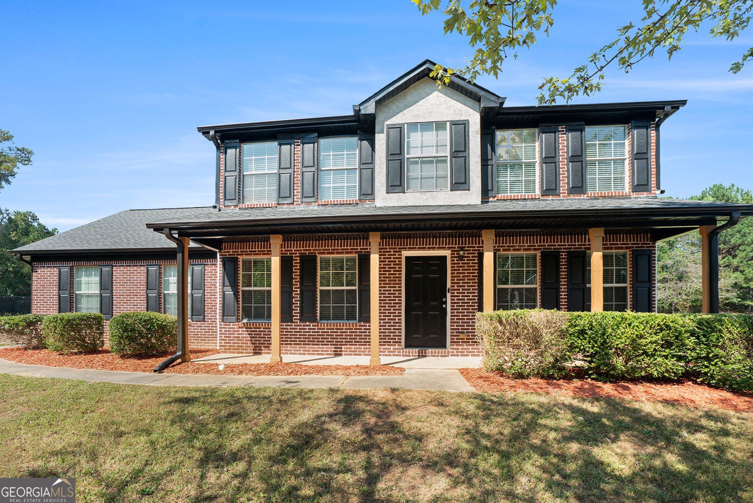 Welcome to this stunning two-story home in a desirable suburban neighborhood boasts an impressive exterior with a combination of siding and brick accents, complemented by a well-manicured yard and a two-car garage. featuring 3 bedrooms and 2.5 bathrooms. As you step inside, the open-concept layout immediately impresses, with a spacious living room featuring gleaming Luxury waterproof floors and large windows that flood the space with natural light. The adjacent kitchen is a true highlight, showcasing pristine white cabinetry, quartz countertops, sleek black appliances, and a chic tile backsplash, offering ample prep and storage space for the aspiring home chef. The generously sized bedrooms, each with plush carpeting and ample closet space, provide comfortable retreats for rest and relaxation. The primary suite is a true oasis, featuring a luxurious en-suite bathroom with a double vanity, a glass-enclosed shower, and a deep soaking tub. The well-appointed laundry room, complete with a full-size washer and dryer, ensures seamless household management. Beyond the main living areas, this home offers a versatile bonus room, perfect for a home office, media room, or additional living space. Outdoor enthusiasts will appreciate the expansive corner lot backyard, complete with a charming patio and lush landscaping, creating the perfect setting for summer gatherings and al fresco dining. Thoughtfully designed and meticulously maintained, this home seamlessly blends modern amenities with timeless charm, making it a true gem in the neighborhood. With its desirable location near shopping centers, recreational parks, dining restaurants etc, impressive features, and exceptional livability, this property is a must-see for discerning buyers seeking the perfect balance of style, comfort, and functionality. DON'T MISS OUT ON THIS WONDERFUL OPPORTUNITY TO MAKE THIS YOUR FOREVER HOME! SCHEDULE YOUR SHOWINGS TODAY!