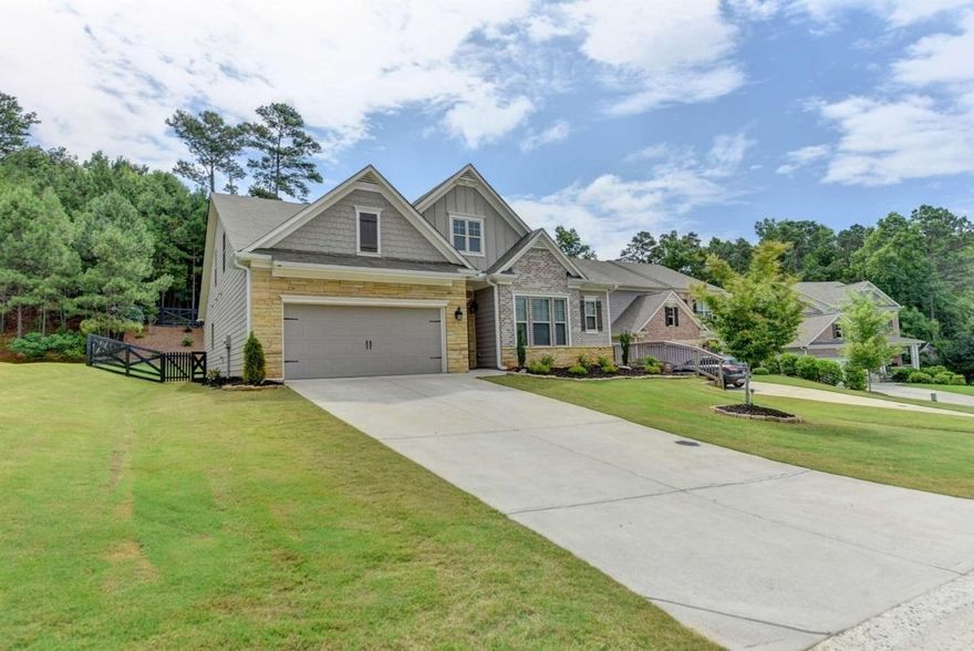This beautiful 4 Bedroom, 3.5 Bath has a private, fenced backyard which backs up to a horse farm. Gorgeous white kitchen overlooks the fabulous backyard with a Fire Pit. Master on Main with 2 additional secondary bedrooms on the main level. Additional bedroom and bath, along with bonus room upstairs. This home offers extra tall windows which lets in lots of natural light!