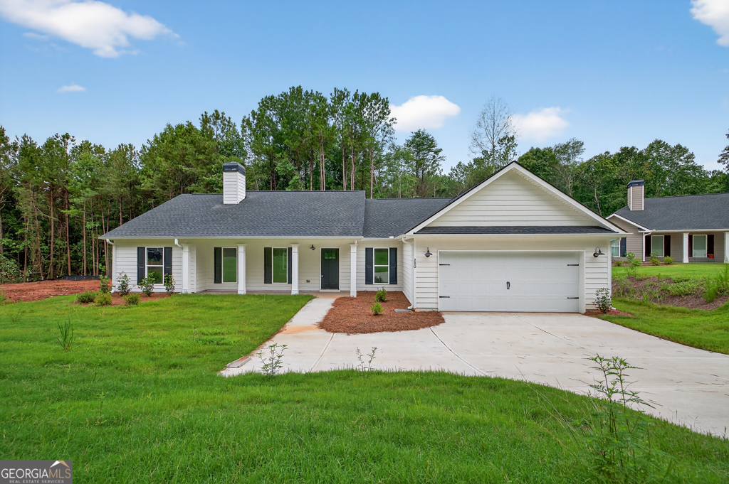 100% Completed New Construction. NO HOA and Not in a Subdivision on 1+ Acre Lot! Gregory Floorplan has an Open Concept with Vaulted Ceilings! 3 bedroom with a Bonus/Office that could be a 4th bedroom. Family Rm has Woodburning Fireplace with Built-ins on each side. Granite in the Kitchen, Island, Breakfast Bar and Pantry! Separate Dining Rm! Split Bedroom plan! Master Suite boast tray ceilings, granite counters, separate/double vanity, soaking tub w/separate shower and Walk-in Closet! Front and back covered porch! Homes qualify 100% Financing! Builder is offering $4000 incentives in closing costs, buydowns, etc. with use of preferred lender.