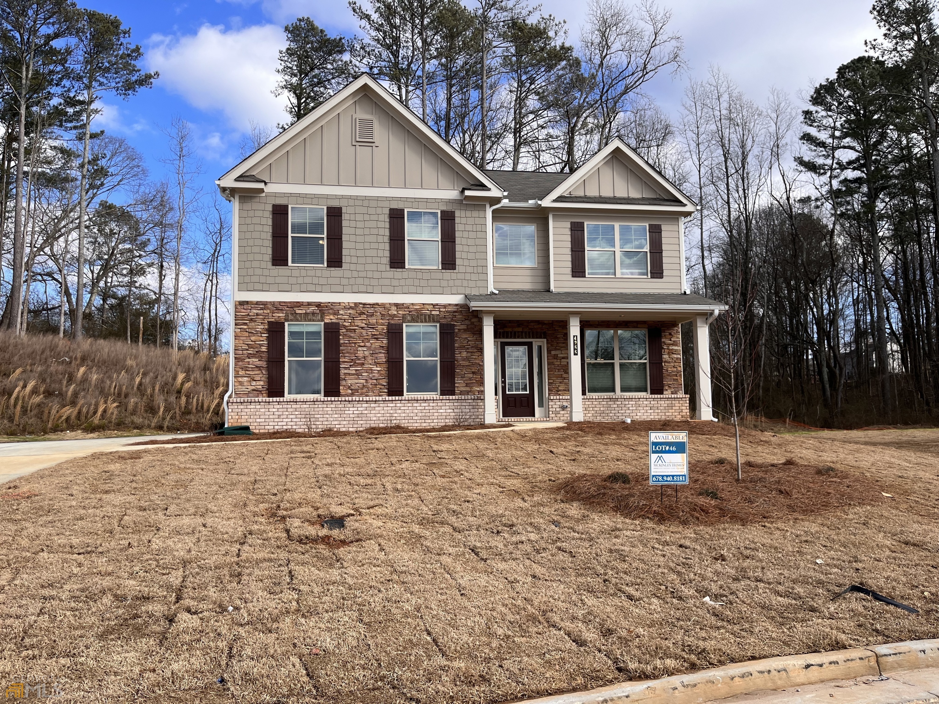 Welcome Home to the Lakewood! A spacious 5 bed, 3.5 bath home with a covered porch and 2 car side entry garage and a Fireplace in the family room. Gorgeous engineered hardwoods on the main floor, carpets on upper floor and bedrooms are standard. Community includes greenspace and walking path. New construction to be completed end of February. All lots in this community are at least a half acre. Approximately 1 mile to Matt Community Park and 3 miles to brand new Publix at Matt Highway. No rentals/investment properties allowed in this community.
