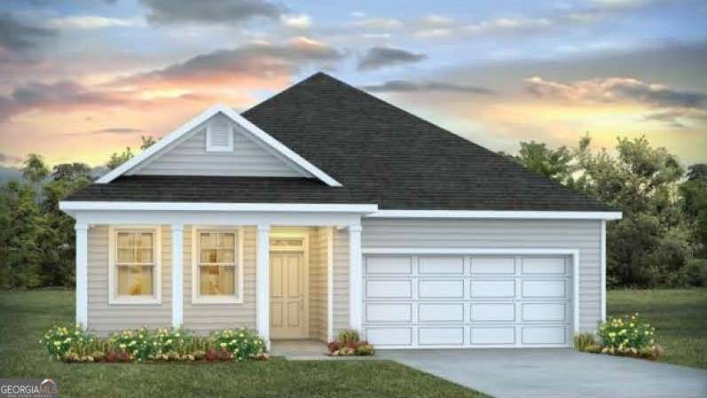 New home at Laurel Grove in Guyton! Welcome to Laurel Grove - an amenity-rich community featuring a planned swimming pool, a large open-air pavilion, and sidewalk-lined streets that make it easy to enjoy the neighborhood and walk to nearby award-winning schools. Conveniently located near top-rated schools with quick access to the airport, Pooler, Rincon, Savannah, and the new Hyundai plant. This one-story Aria plan offers the perfect open floorplan for modern living! Enjoy a chef's kitchen with a large central island, spacious pantry, stainless steel appliances, and gleaming quartz countertops. The huge family room and generously sized breakfast room open to a covered back patio - perfect for relaxing or entertaining. The private primary suite includes a generous walk-in closet plus a secondary closet, double vanity, large walk-in shower, and private water closet. Homes feature durable Hardie plank siding and are equipped with Smart Home Technology. Each lot is fully sodded and includes an irrigation system for easy maintenance. Pictures, photographs, colors, features, and sizes are for illustration purposes only and will vary from the homes as built. Home is under construction. Ask how to receive up to $8,500 towards closing costs and a below-market interest rate when you use our preferred lender and attorney!