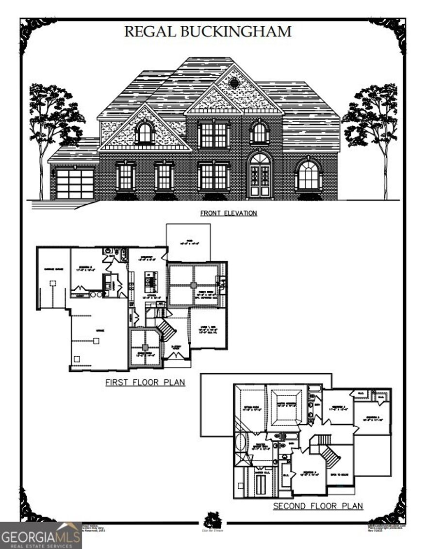 The Buckingham Regal- Step into elegance and comfort with this exquisite five-bedroom, four-bathroom residence nestled in the prestigious Rockdale County. From the moment you enter, you'll be captivated by the intricate crown molding and thoughtfully designed open floor plan-ideal for entertaining guests or enjoying quiet family moments. The heart of the home is a chef-inspired kitchen featuring stainless steel appliances, expansive 42-inch cabinetry, a generous island, and premium finishes throughout. Flowing seamlessly into the living room, dining area, study, and cozy family room with fireplace, this layout offers both functionality and charm. Retreat to the luxurious master suite, complete with a private sitting area, dual walk-in closets, a double vanity, a beautifully tiled shower, and an oversized garden tub-your personal spa-like haven. Outside, unwind by the fireplace on the game-day porch or explore the serenity of your nearly 0.74-acre property. This home delivers the perfect blend of privacy, sophistication, and modern living. Optional upgrades available: media room, finished basement, enhanced technology package, alternate elevations, and more. Features and pricing may vary by location-be sure to ask for details!