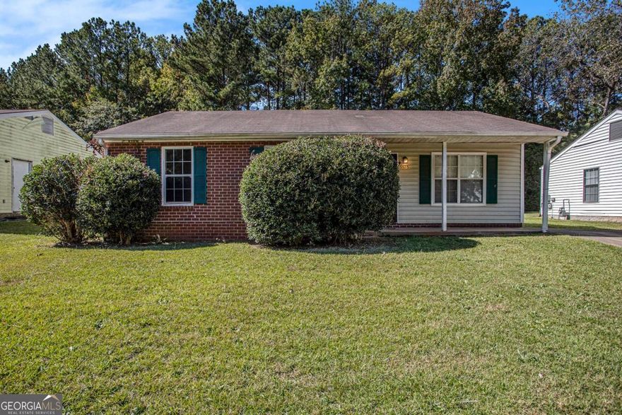 Welcome to this three bedroom ranch located in an established neighborhood with a lovely covered front porch great for relaxing and entertaining guests.  The kitchen is equipped with modern appliances and ample cabinetry & countertops for space and food prep.  The sunny dining area is right outside the kitchen with sliding glass doors that open up into the backyard.  It features a spacious family room, large bedrooms, and 1 full & half baths.  Nestled in a sought after community in close proximity to convenient shopping, dining options and Hartsfield-Jackson Airport.  Perfect for first time buyers and investors.  Don't miss this opportunity to turn this property into your dream home.