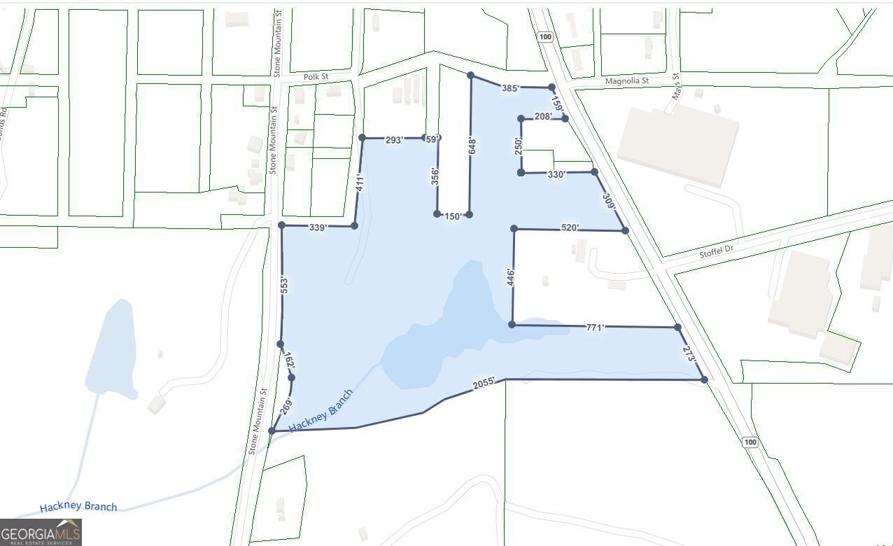 This 39.49 acre tract of land is zoned Residential and has a 6.4 acre lake right in the middle of the property. This would make an ideal subdivision or RV Park. There are 3 accesses off of Hwy 100 as well as access from Stone Mtn Rd. It is very rare to find property with a lake already in place with building sites all around.
