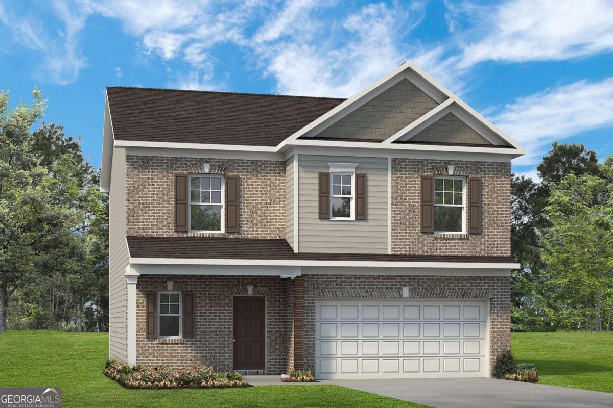 Move in Ready November 2025! The Benson II plan by Smith Douglas Homes in the new community, Trellis Park. Step into this stunning two-story home, where a wide, light-filled entryway warmly welcomes you and flows seamlessly into an open-concept living, dining, and kitchen area that spans the full width of the home. Luxury Vinyl Plank (LVP) flooring enhances the entire first floor, combining durability with modern style. The kitchen is a true showstopper, featuring upgraded cabinetry, granite countertops, a spacious island with pendant lighting, and plenty of room to entertain or gather. Upstairs, a generous open loft creates a flexible living space, perfect for a second family room, office, or play area. All bedrooms are thoughtfully situated on the second level, including the impressive Owner's Suite, which offers double vanities, a separate garden tub, and a walk-in shower for a spa-like retreat. Photos representative of plan not of actual home. Our decorated Model Home and Sales Center are open daily. Mon, Tues, Thurs, Fri, Sat (10am-6pm); Wednesday (1pm-6pm); Sunday (1pm-6pm). Come visit us today!