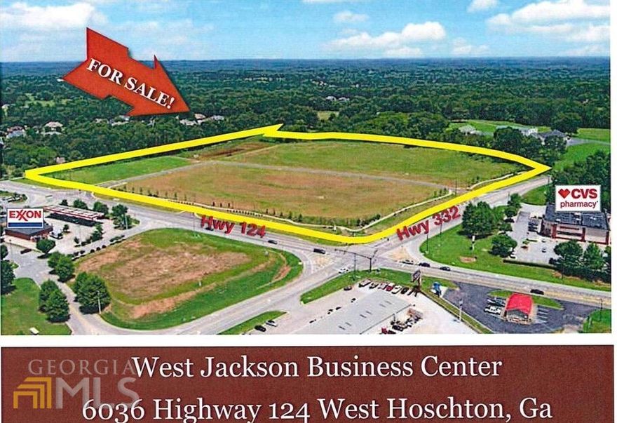 21.60+- acres including retention pond Commercial Project ready for development in rapidly growing area Located at the intersection of GA Hwys 124 & 332 Site plan and Development plan in place Currently no covenants or restrictions All Utilities: Water and Sewer, Jackson EMC electricity Street Lights in place Zoned - CRC