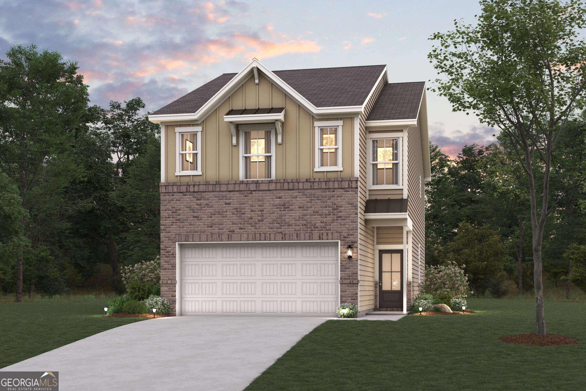 Discover the Sawnee at Sherwood Square-a thoughtfully designed two-story home offering exceptional comfort, functionality, and style. From the moment you step inside, you're welcomed by a bright and open-concept main floor that effortlessly connects the spacious great room, a beautifully appointed kitchen with a large center island, and a generous dining area-perfect for entertaining or everyday living. Upstairs, the home continues to impress with a convenient laundry room, two sizable secondary bedrooms-each featuring their own walk-in closet-and a shared hall bathroom. The serene primary suite provides a private retreat, complete with a spacious walk-in closet and a luxurious en-suite bath showcasing dual vanities and a sleek walk-in shower. With its modern layout and well-designed spaces, the Sawnee offers the perfect balance of comfort and sophistication-ideal for families and those who love to host.