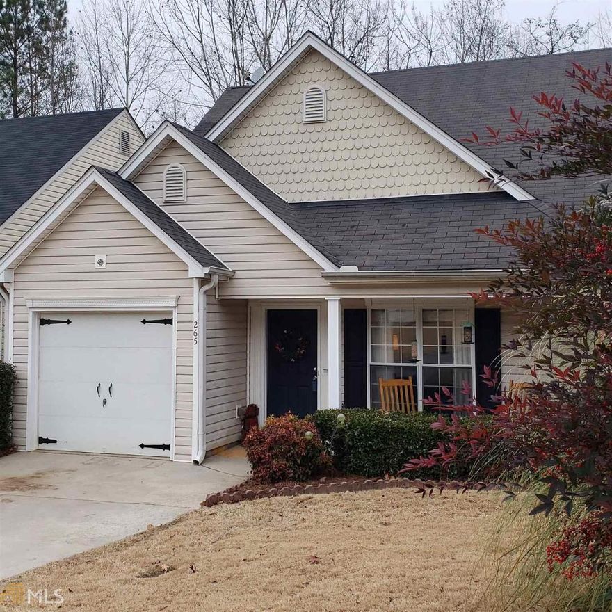 Great Location with easy access to Int. 575 but still giving you the feel of small town living while putting you close to Shopping, Schools and Restaurants. Cute Cottage featuring master on main w/ bright and airy floorplan. Brand new GE Gas Stove, stainless steel Microwave and 50 gallon gas commercial grade water heater just installed. Home is tucked back in the culdesac surrounding the gazebo and community space. Enjoy the quiet and privacy this neighborhood has to offer w/i the City of Canton. Level backyard with privacy fence. HOA provides the lawn maintenance for the front yard making this home low maintenance for your buyers.  Kitchen cabinets just refinished and painted, new hardware in bathrooms and kitchen, kitchen pot holder remains, ceiling fans added in bedrooms. View of the community's greenspace and gazebo from the front of home.