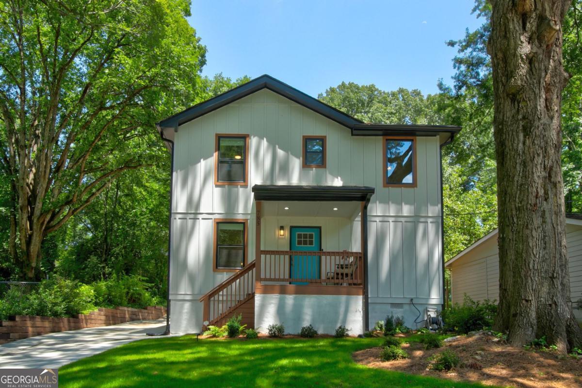 Modern Charm Meets Thoughtful Design in Scottdale. Welcome to 785 Murphey Street-a stunning newly constructed 3-bedroom, 2.5-bath home tucked away on a quiet, tree-lined street in the heart of Scottdale. Built in 2024, this home combines fresh modern style with functional, high-quality finishes throughout. Step inside to a light-filled open floor plan featuring quartz countertops, brushed gold hardware, and shaker-style cabinetry that brings warmth and character to the kitchen. Stainless steel appliances, gas cooking, and a large island make this space a true centerpiece for entertaining. Just off the kitchen, a custom wet bar with a beverage fridge offers the perfect setup for casual gatherings or cocktail hour. Upstairs, the spacious primary suite includes a beautifully designed en-suite bath with dual vanities, inset cabinetry, and designer tile accents. Two additional bedrooms and a full bath complete the upper level, offering flexibility for guests, a home office, or growing households. Out back, enjoy a huge, fully sodded backyard, complete with a storage shed and back porch ideal for barbecues and relaxing evenings outdoors. The home's board-and-batten exterior adds timeless curb appeal. Located just minutes from the City of Decatur, Dekalb Farmers Market, and Historic Avondale Estates, this home delivers the best of Intown convenience with a neighborhood feel. Move-in ready and made for modern living-schedule your tour today!