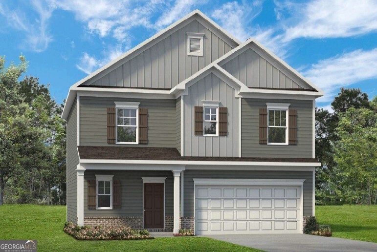 Move in Ready November 2025! The Benson II plan on an Enhanced UNFINISHED BASEMENT in Kingston Park by Smith Douglas Homes. A wide, light-filled entry welcomes you into the Benson II and leads to a connected living-dining-kitchen floorplan that spans the entire width of the home. Its well-designed kitchen maximizes efficiency with a countertop workspace, a center island with a sink. Modern linear fireplace in the family room creates an inviting space. From the kitchen a large 20x6 deck offers plenty of outdoor entertainment space for enjoying your new yard. Throughout the main floor upgraded vinyl plank flooring has been added. Upstairs, you'll find the primary ensuite with a spacious closet, garden tub and separate shower, three additional bedrooms, a shared hall bath and a conveniently located laundry room.. The unfinished basement offers endless possibilities to suit your lifestyle. Photos are representative of plan not of actual home being built. Seller incentives with the use of preferred lender.