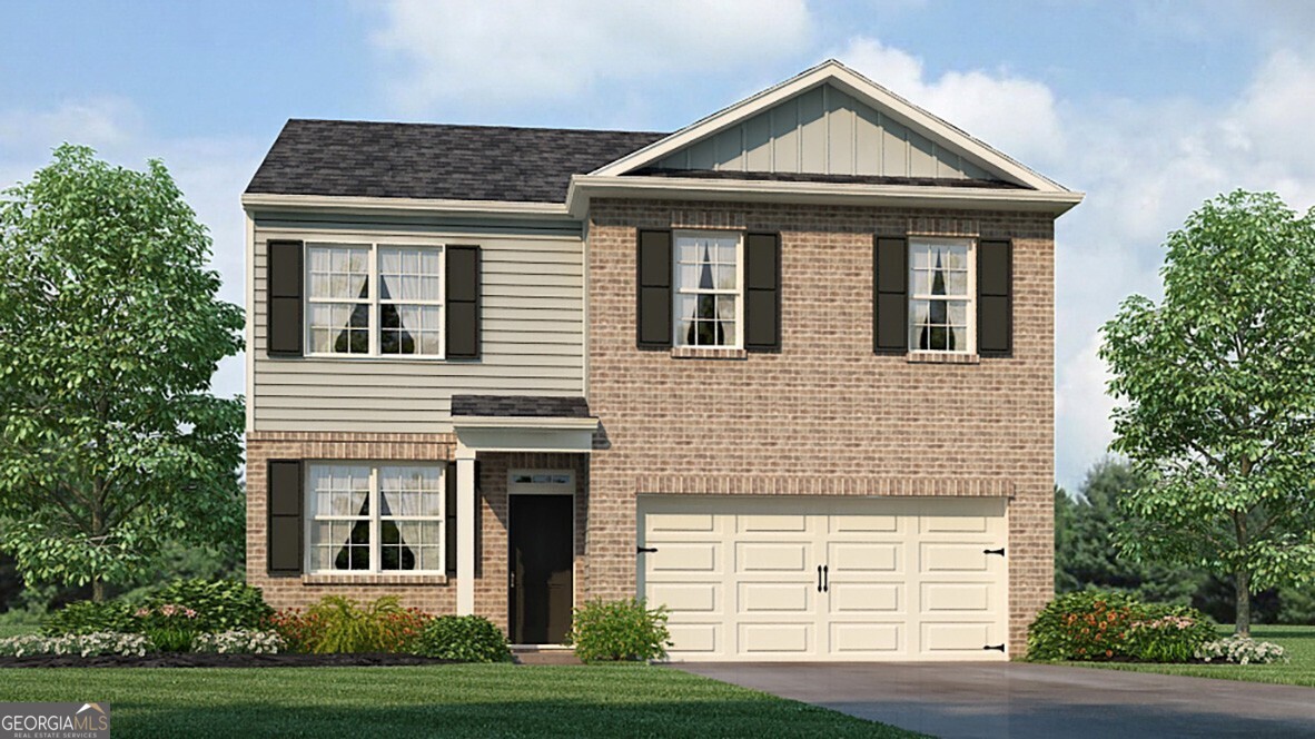 Pointe Park in Union City, GA is home to 3042 Manor Hill Place, a new construction basement home! This Belhaven floorplan is well designed with 4 bedrooms and 2.5 bathrooms in the 1,991 square feet. From the quaint front porch, the front foyer opens directly to a flex room that can be used as an office space or dining room to gather with family and friends. As you make your way through the front hallway, you will pass a powder room directly across from the staircase. Relax and unwind in the large, open concept great room. The great room flows easily into the beautiful kitchen that boasts granite countertops, stainless-steel appliances, and finely crafted cabinets. Up the stairs you'll run directly into the laundry room. To the right is the spacious primary suite bedroom. Homeowners can enjoy the luxury bathroom with dual vanity and a large walk-in closet. 3 additional bedrooms and a dual vanity bathroom make up the rest of the second floor. Schedule an appointment at Pointe Park to talk with our agents about the Belhaven at 3042 Manor Hill Place - it's a must see!