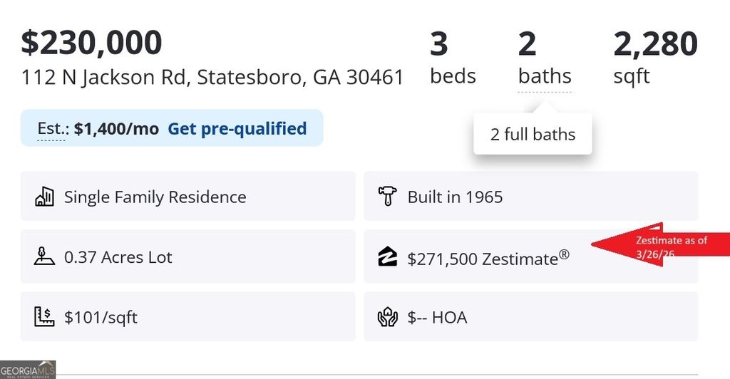 Photo of 112 N Jackson Road, Statesboro, GA 30461 (MLS # 10727063)
