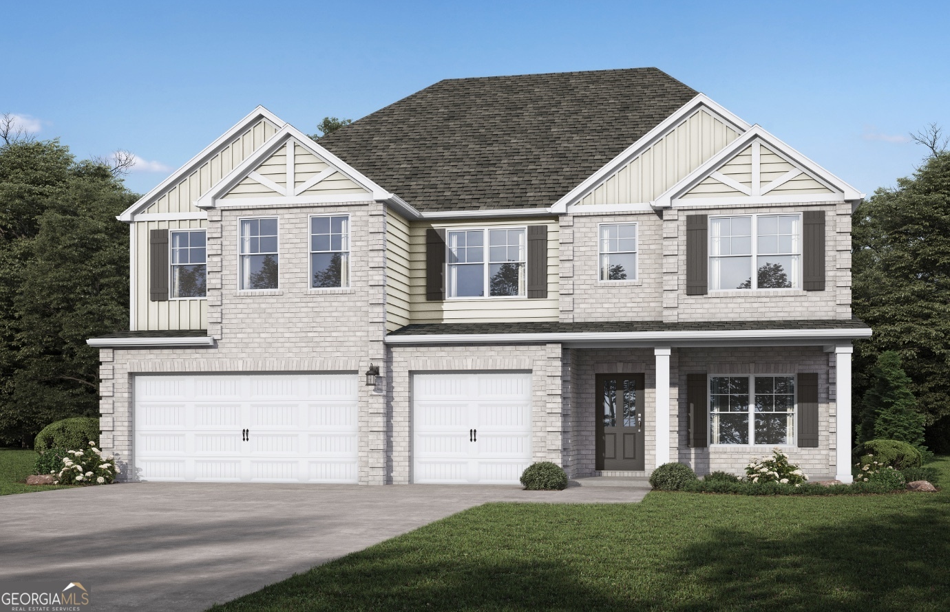 The Sarabell. Welcome home to the Sarabell. Make a grand entrance into your 2 story Foyer opening to the Formal Dining Room with a coffered ceiling. You will love spending time in the eat-in kitchen & family room, which flow seamlessly together providing the perfect space to be with friends & family. As you find yourself cooking in your beautifully laid out kitchen all can congregate around the quartz countertop island creating the space for wonderful memories. There is a dedicated space on the main level adjacent to the hearth room that overlooks the backyard and covered patio. The hub of the home is centrally located and an ideal place for an office/desk zone with quartz countertops and cabinetry to store all the things. Retreat upstairs to your huge primary suite with a trey ceiling, experience the tranquility of the separate sitting area or indulge yourself to a relaxing bath in the soaking tub. The loft area can be utilized as a separate hang out zone or informal living room. There are plenty of bathrooms for everyone and guests can have their own en-suite downstairs. The opportunities are endless for everyone to have their ideal space to relax, unwind & recharge at home! And don't worry there is plenty of space for your cars and toys in the 3 car garage. Photos/videos of a similar home. Options and upgrades shown may not be included in price.