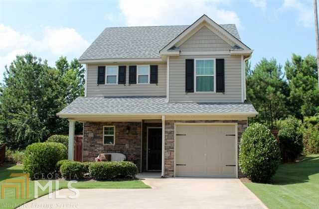 This is two story home is great with so much natural light coming in! The main floor offers a nice size great room with gas fireplace that opens into the kitchen. The kitchen is roomy with black appliances, a breakfast bar, and eating area. There is also a door that leads to the private and fenced in backyard. Upstairs is a loft, great for a playroom or office! The master is large with a private bath and walk in closet. There is a secondary bedroom that shares a hall bath. No need to own any yard equipment, the monthly HOA fee includes all landscaping.
